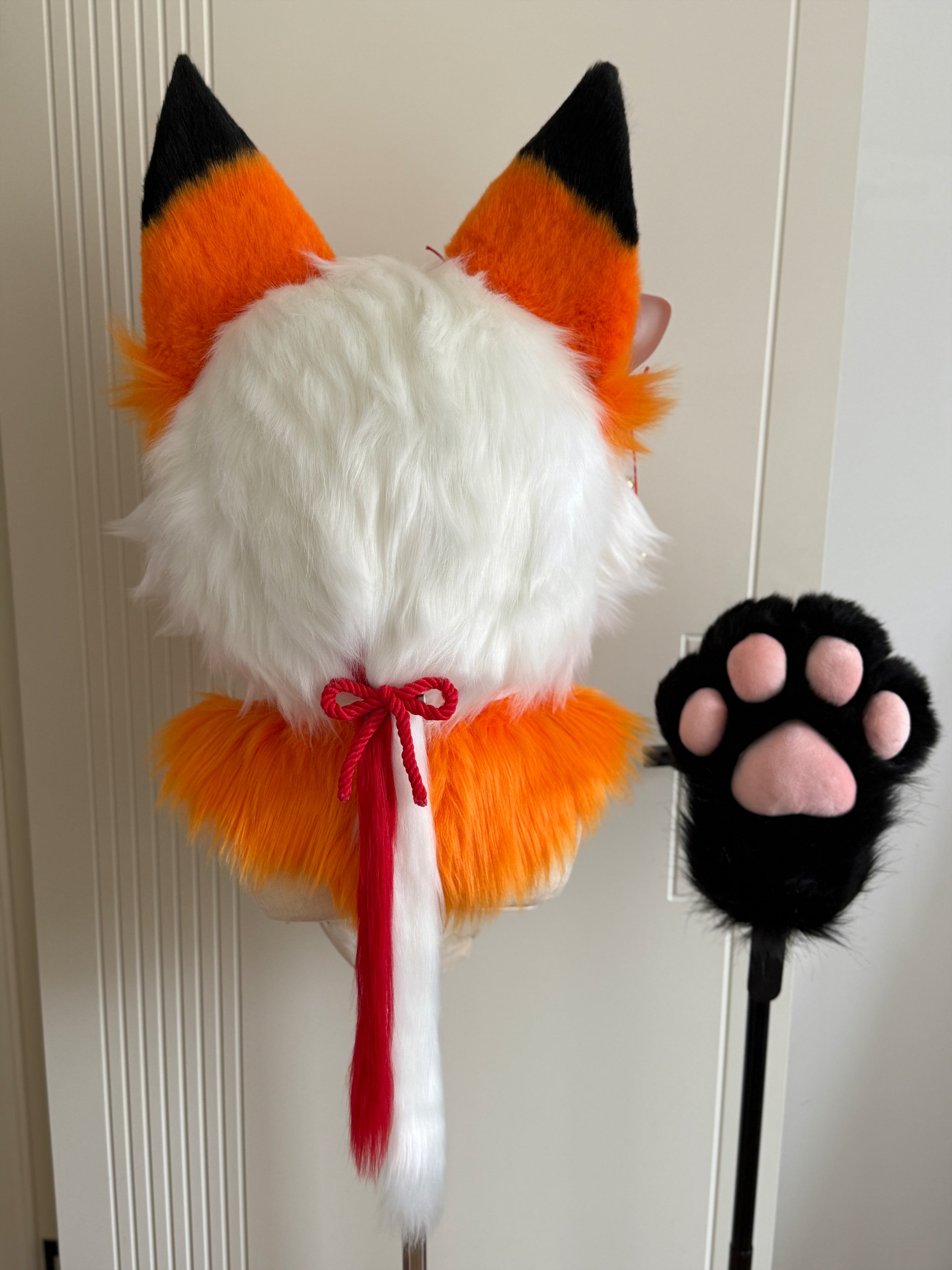 Inari Fox Kemono Head Fursuits (Gift Necklace + Handpaws)