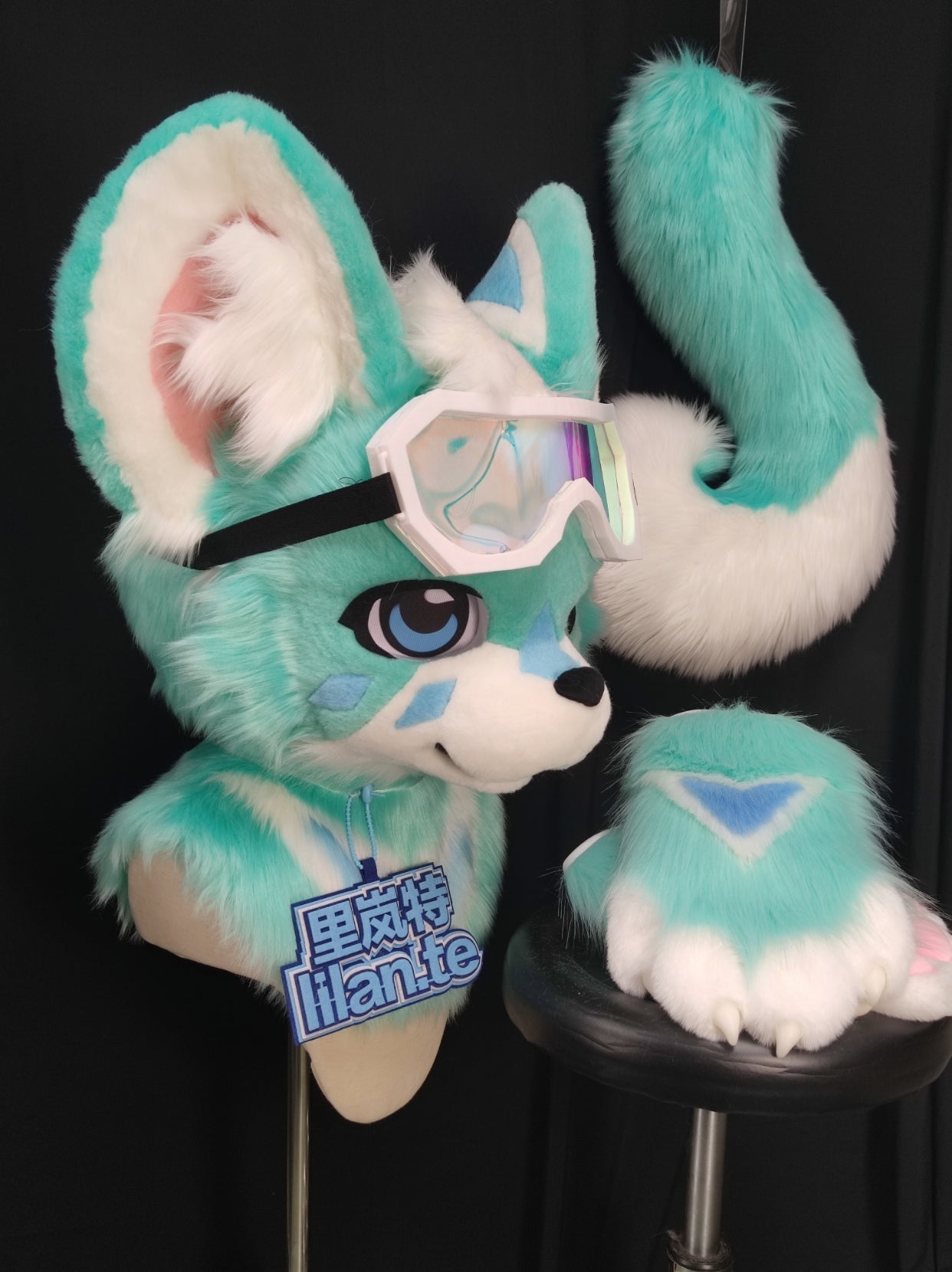 Diving Puppy Kemono Head Fursuit (Gift Handpaws+Tail)