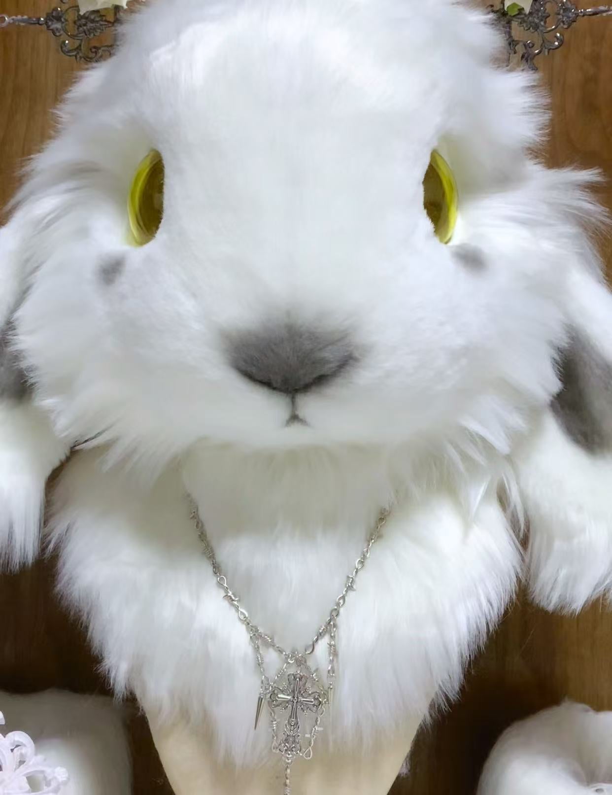 Priest Bunny Kemono Head Fursuit (Gift Handpaws+feetpaws+Tail+Scepter)