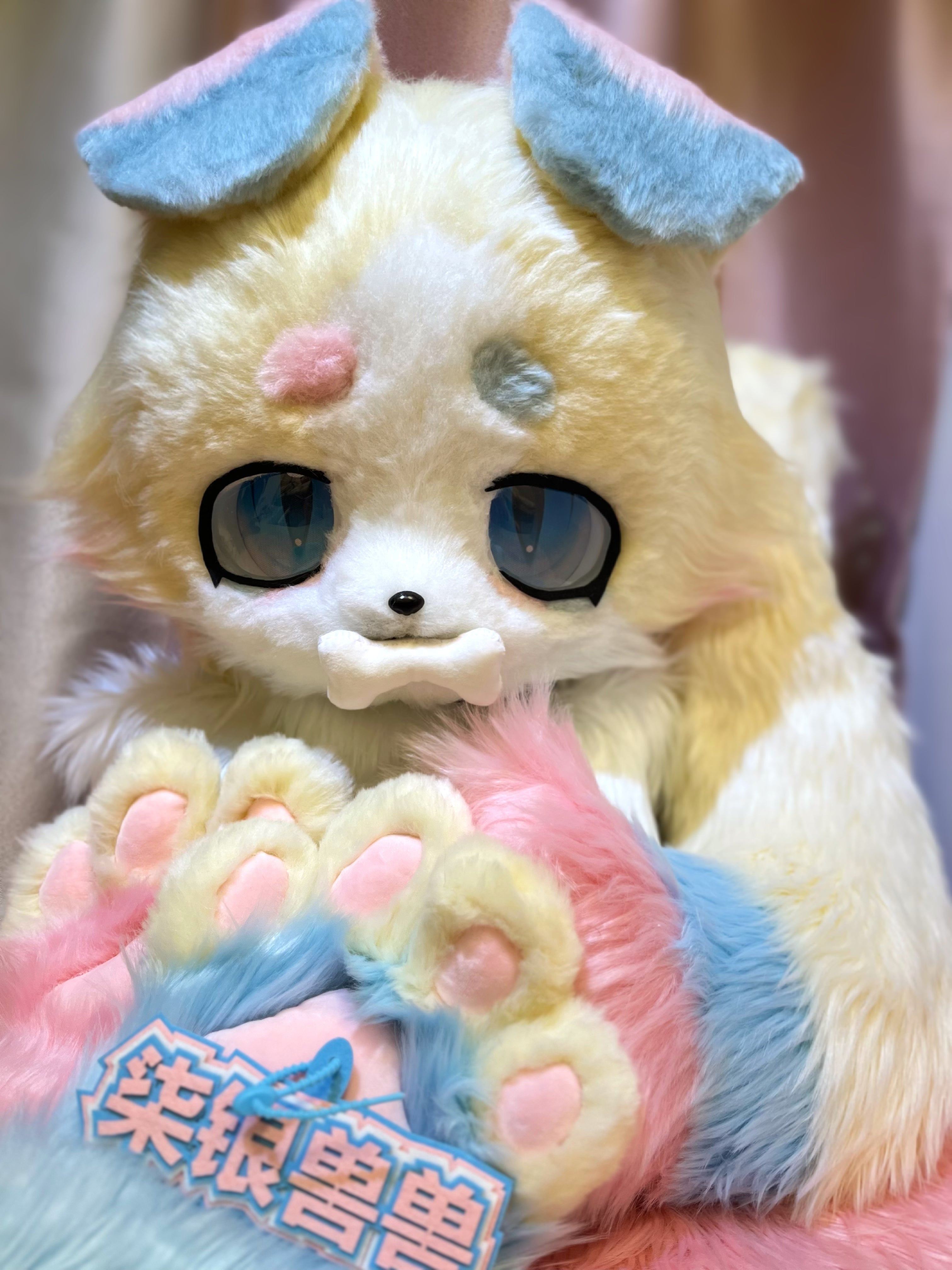 Pink Puppy Kemono Head Fursuit (Gift Handpaws+Tail)