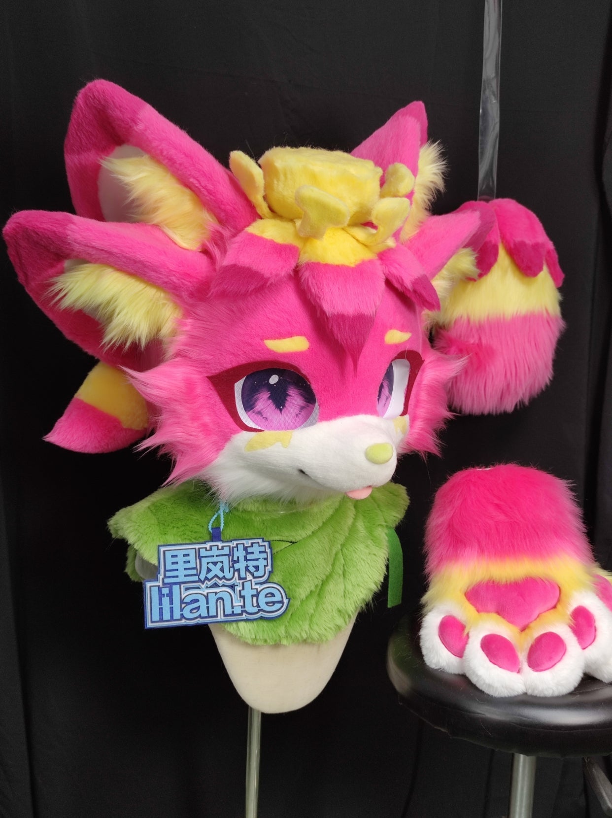 Lotus Dragon Kemono Head Fursuit (Gift Handpaws+Tail)
