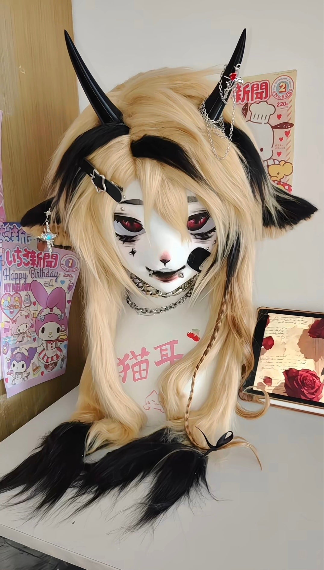 Y2K Goat Kig Head Fursuit