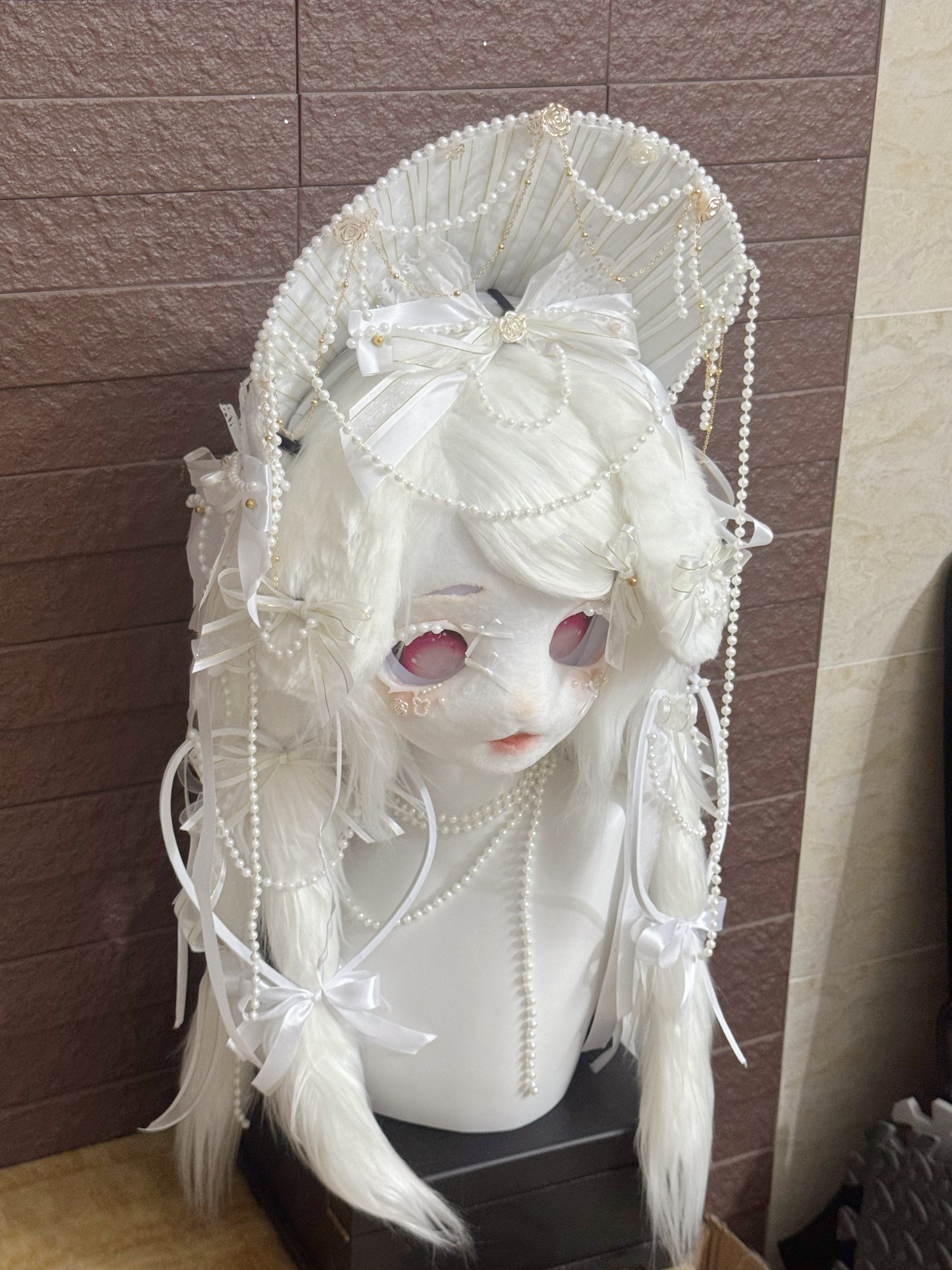 White Bunny Kig Head Fursuit