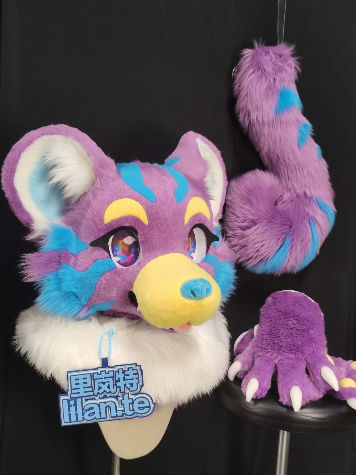 Three-color Tiger Kemono Head Fursuit (Gift Handpaws+Tail)