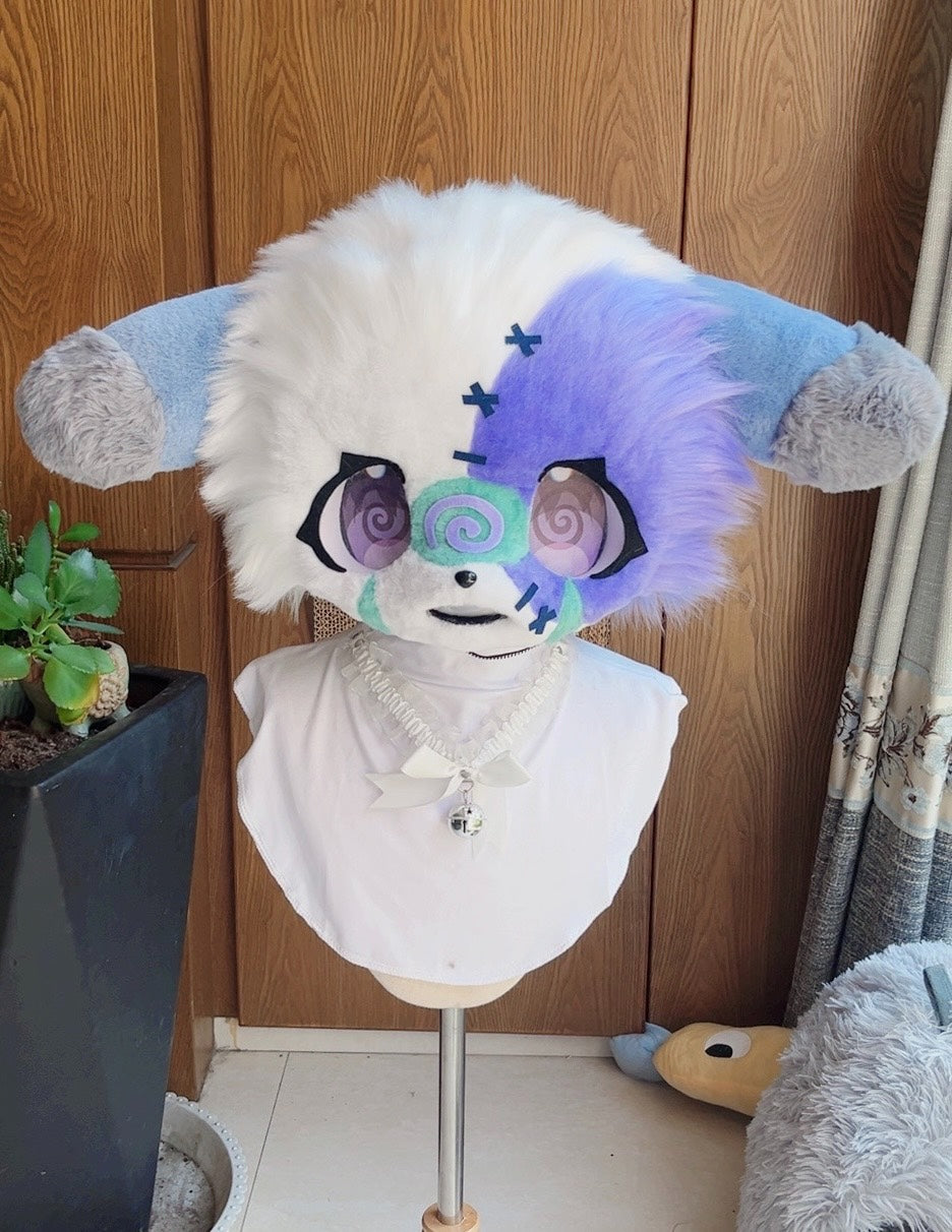 Purple Scar Puppy Kemono Head Fursuit