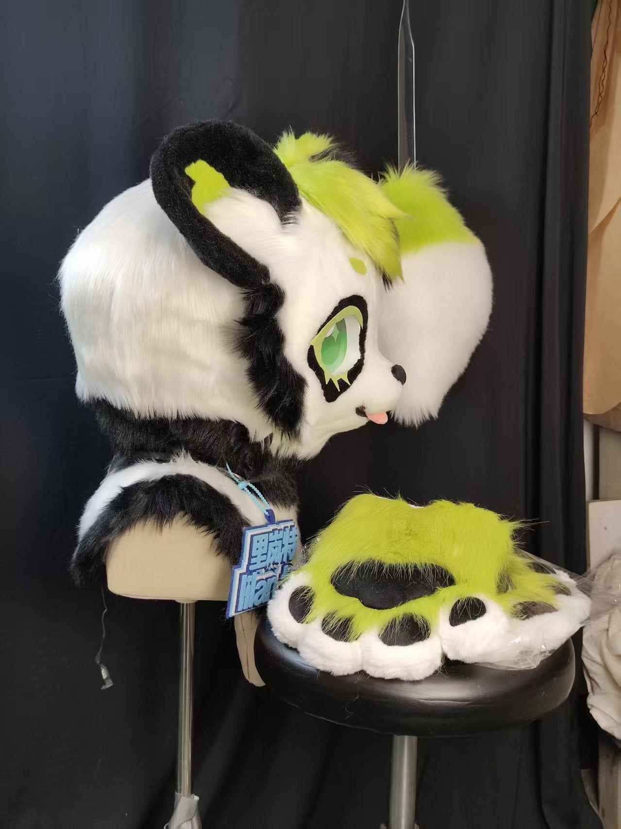 Bamboo Panda Kemono Head Fursuit (Gift Handpaws+Tail)