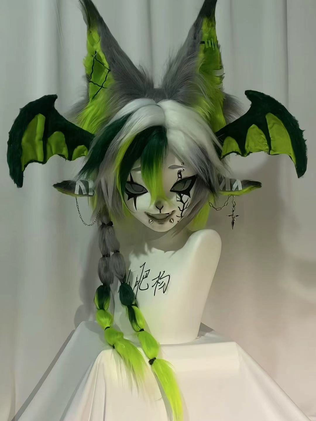 Green Bat Kig Head Fursuit