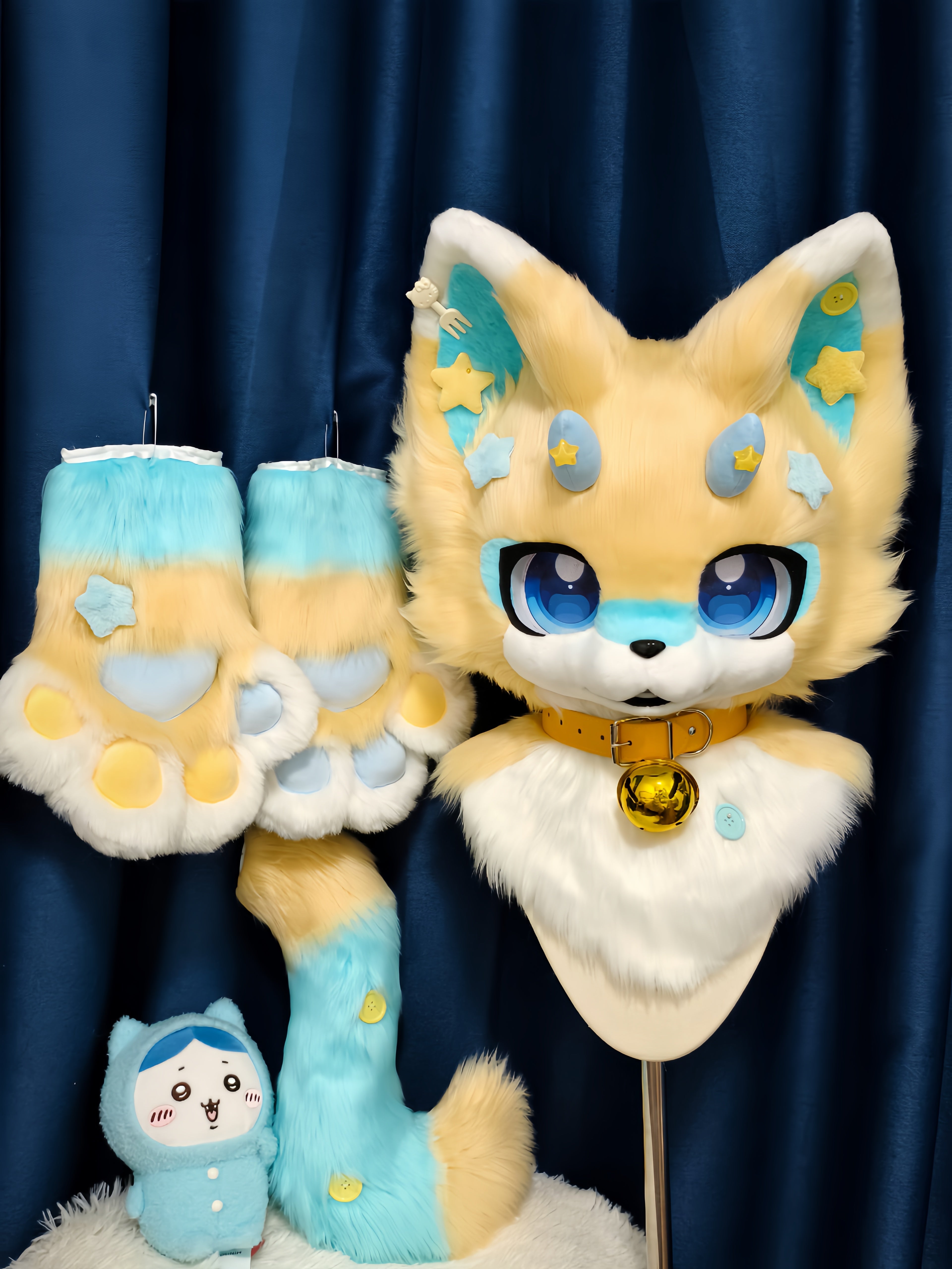Cheese Seaweed Puppy Kemono Head Fursuit (Gift Handpaws+Tail)