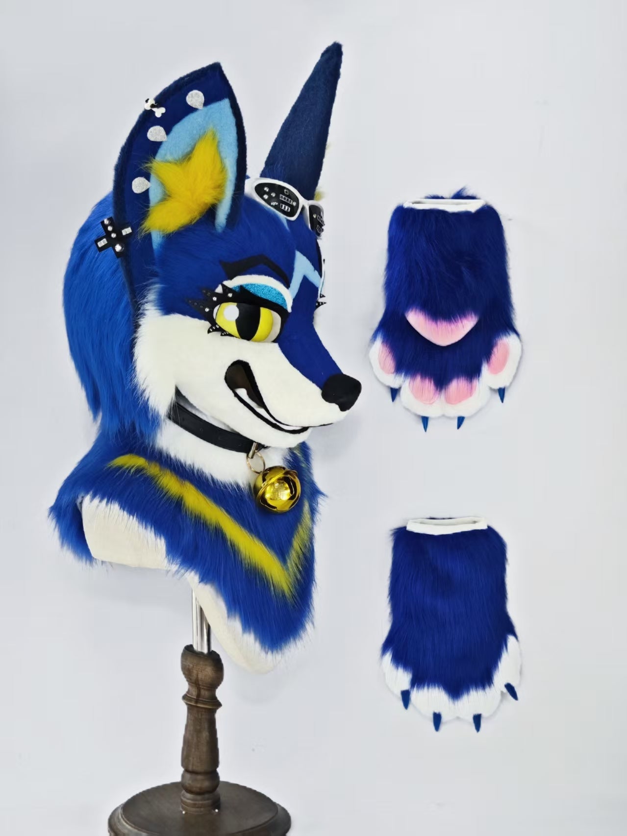 Blue Fox Kemono Head Fursuit (Gift Handpaws+Tail)
