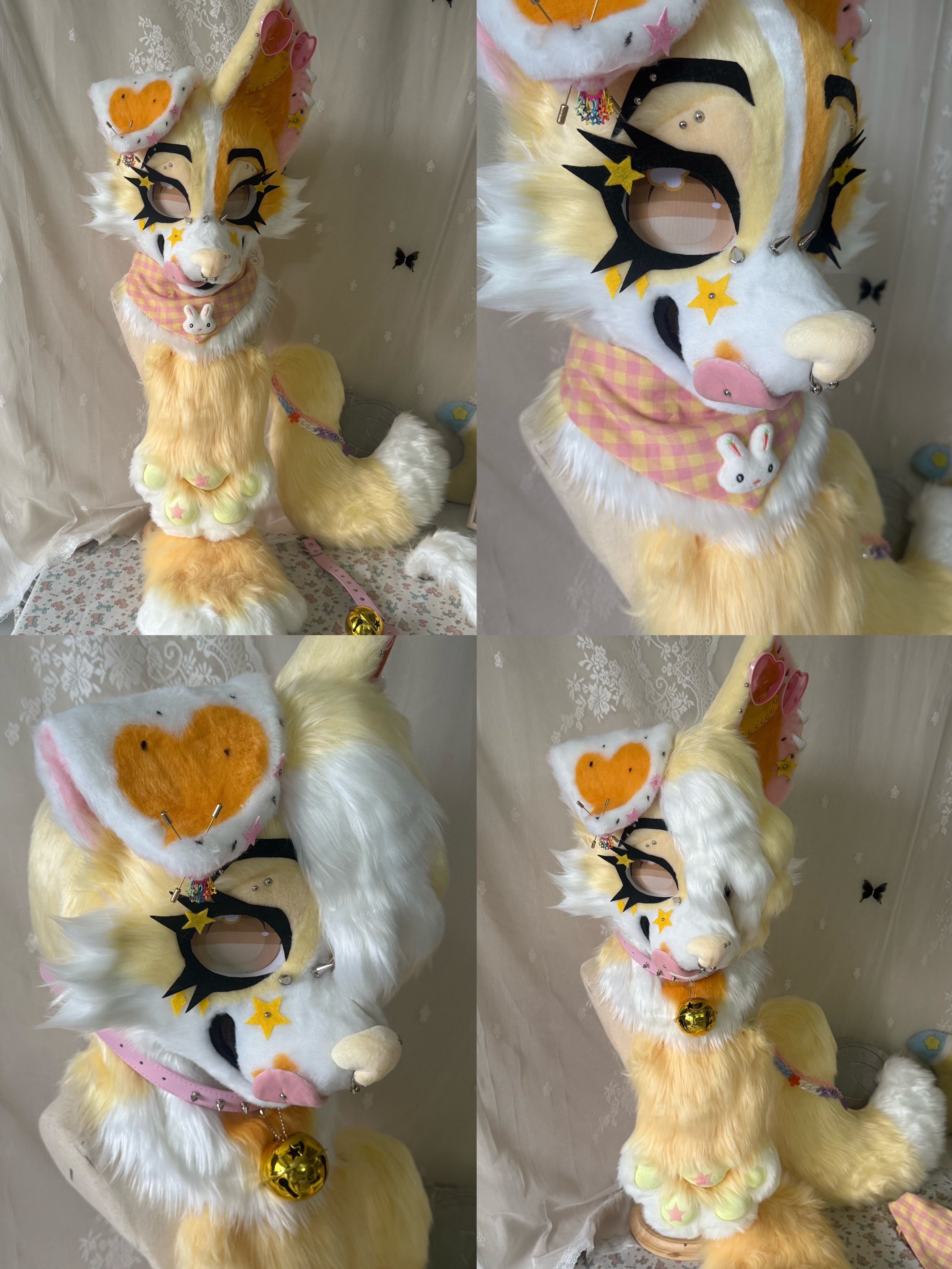 Cream Puppy Toony Head Fursuit (Gift Handpaws+Tail)