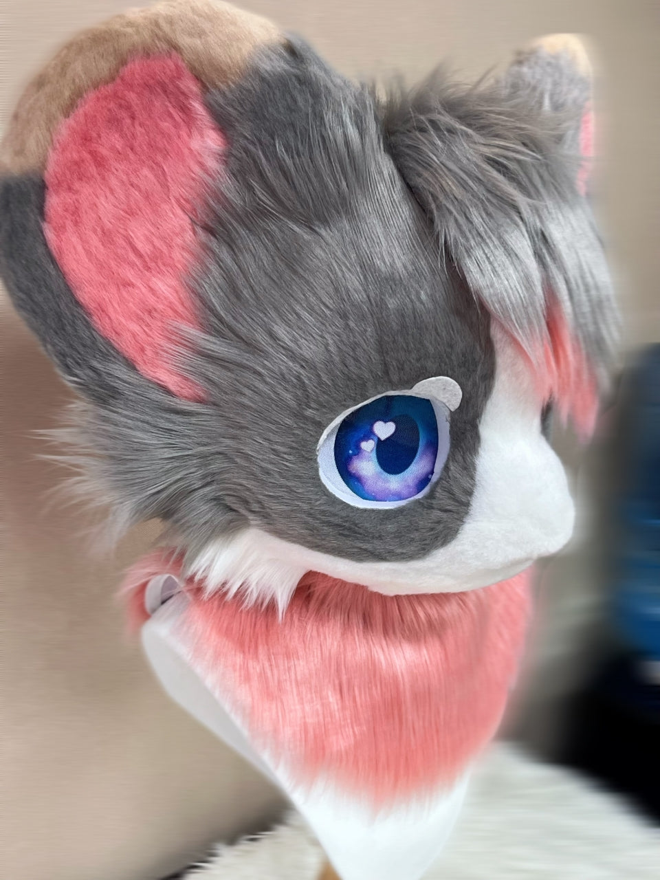 Gary Pink Mouse Kemono Head Fursuit (Gift Feetpaws+Handpaws+Tail)