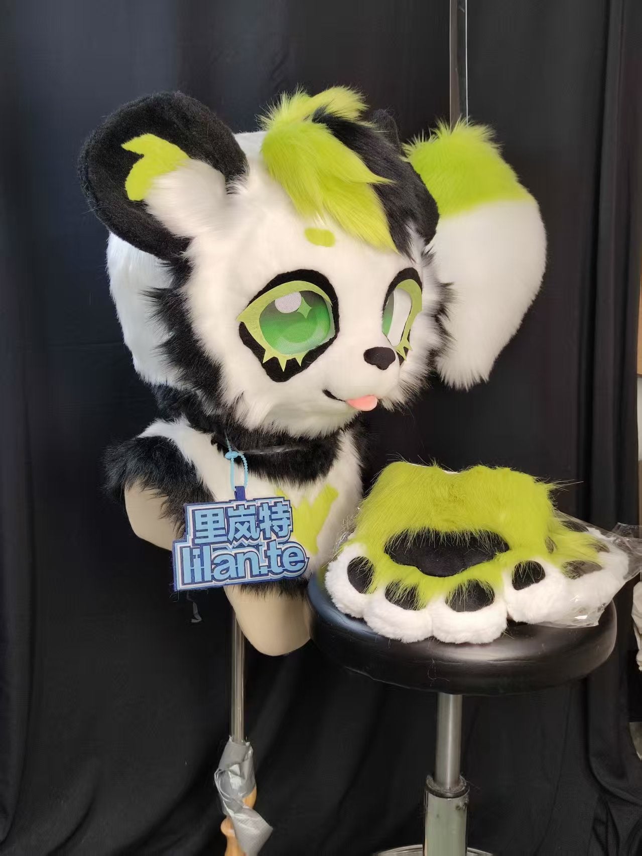Bamboo Panda Kemono Head Fursuit (Gift Handpaws+Tail)