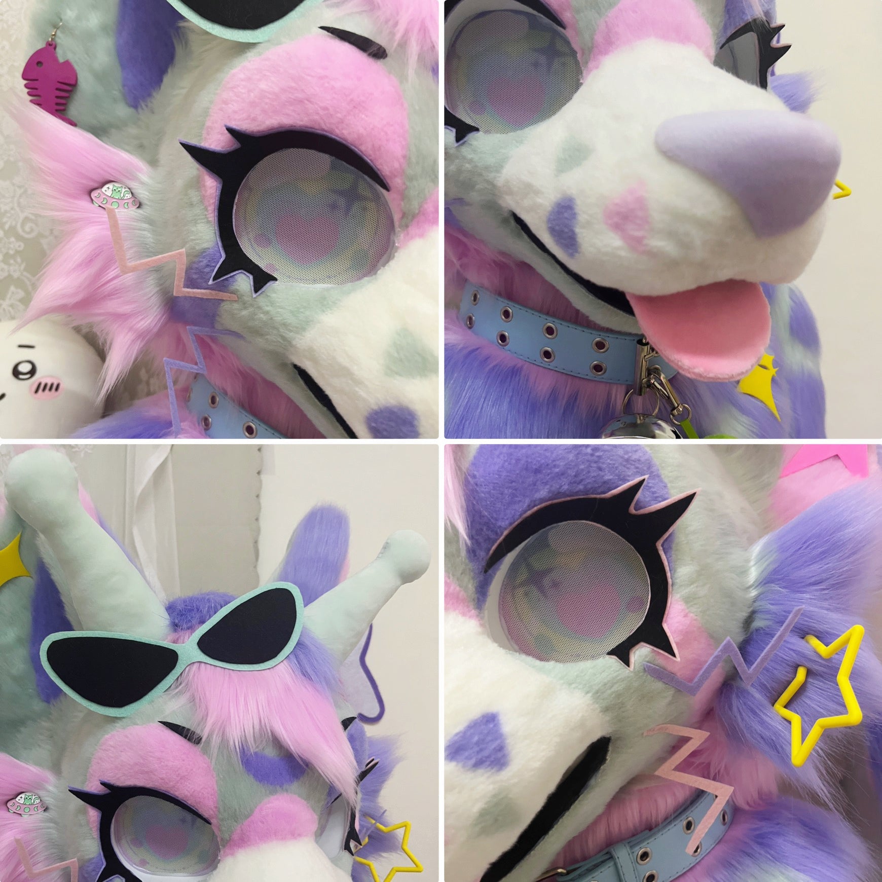 Alien Cat Kemono Head Fursuit (Gift Handpaws+Tail)