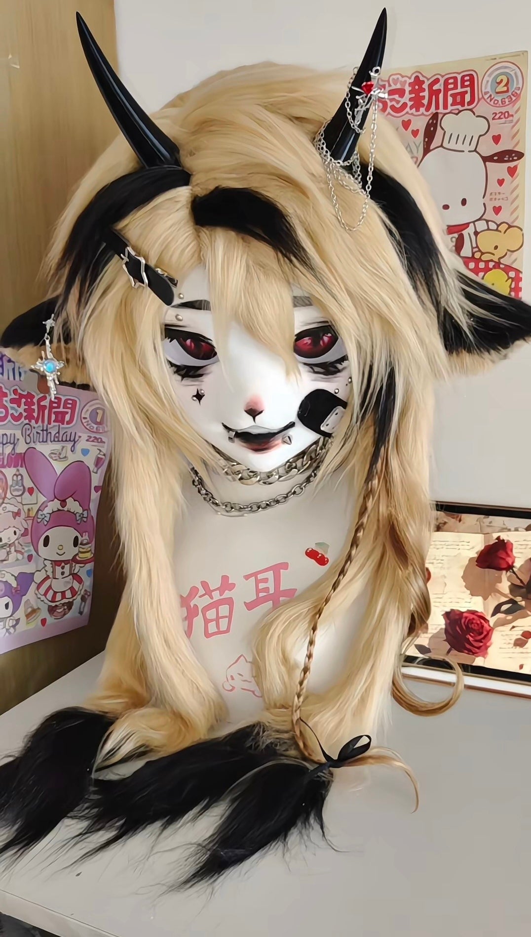 Y2K Goat Kig Head Fursuit
