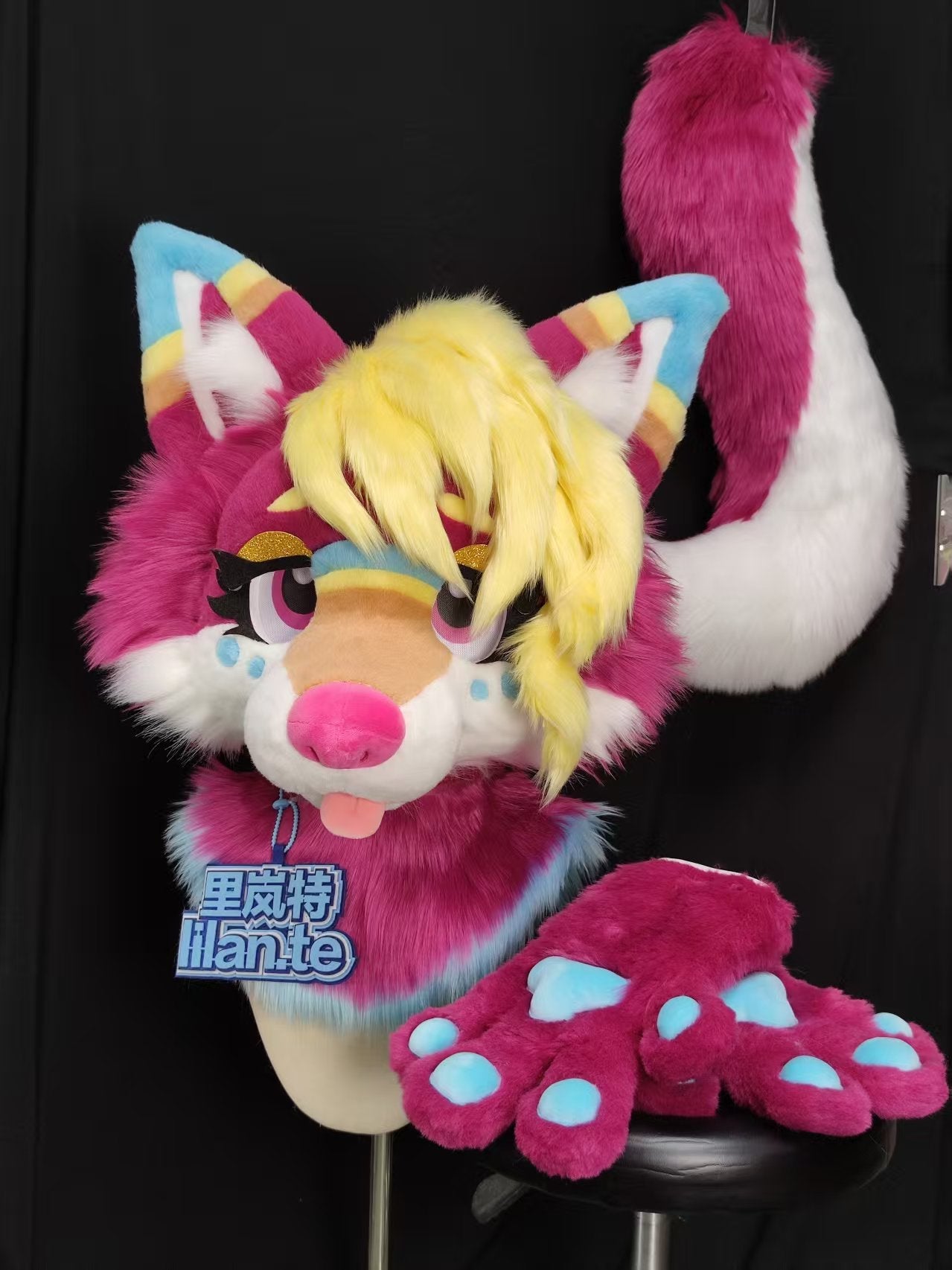 Multi-colored Fox Toony Head Fursuit (Gift Handpaws+Tail)