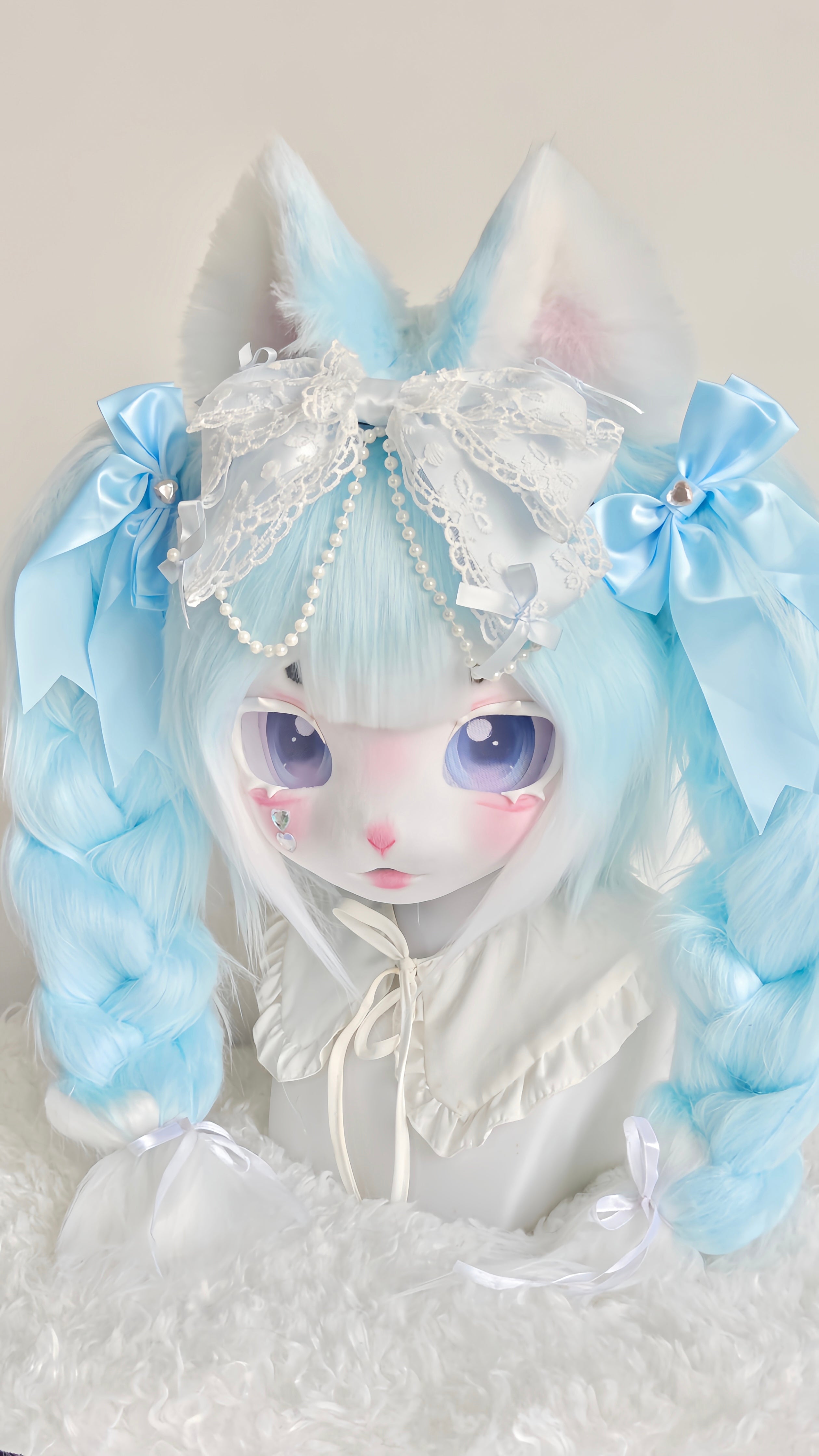 Light Blue Kitten Kemono Head Fursuit