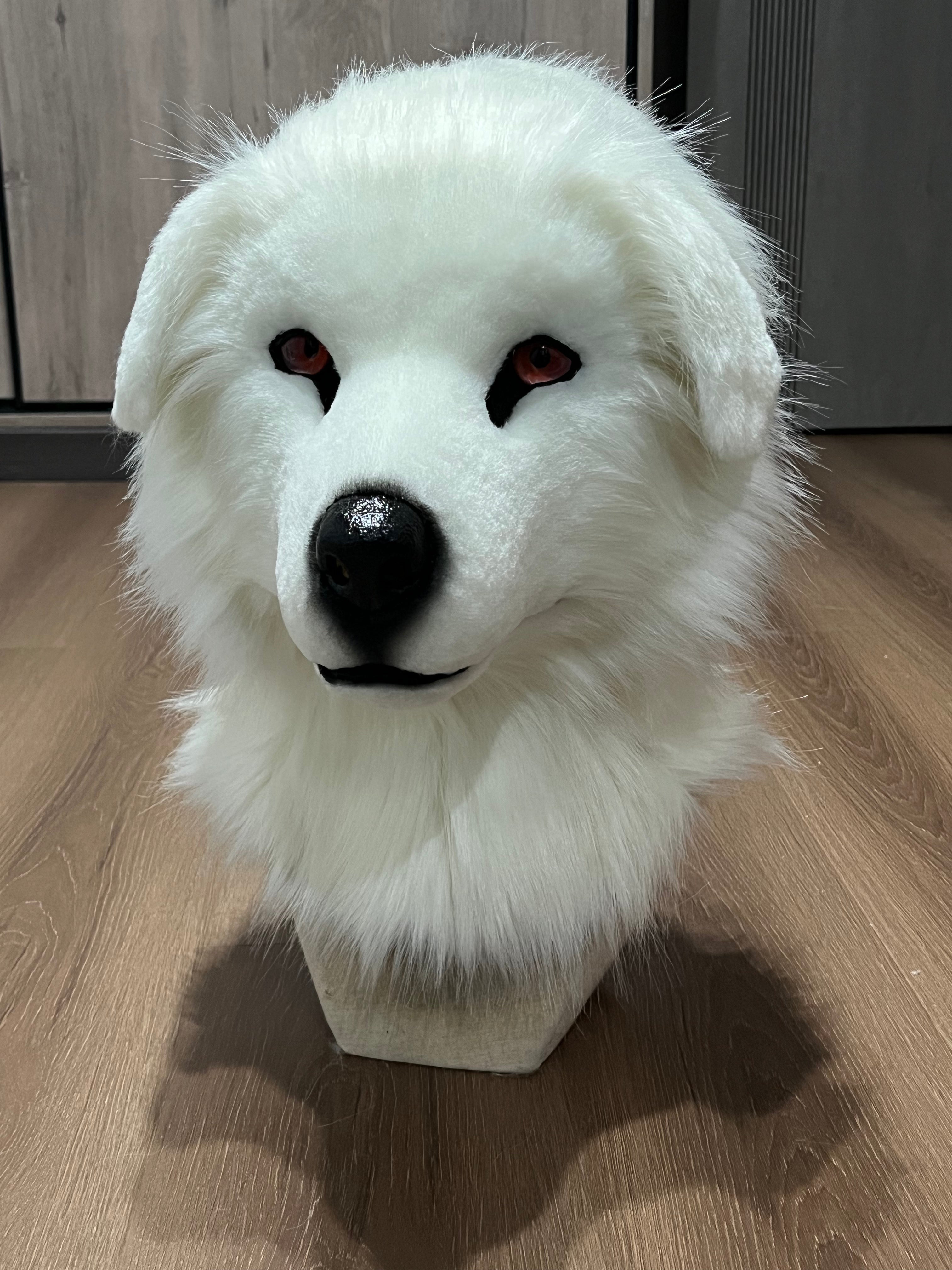 White Smile Puppy Realistic Head Fursuit