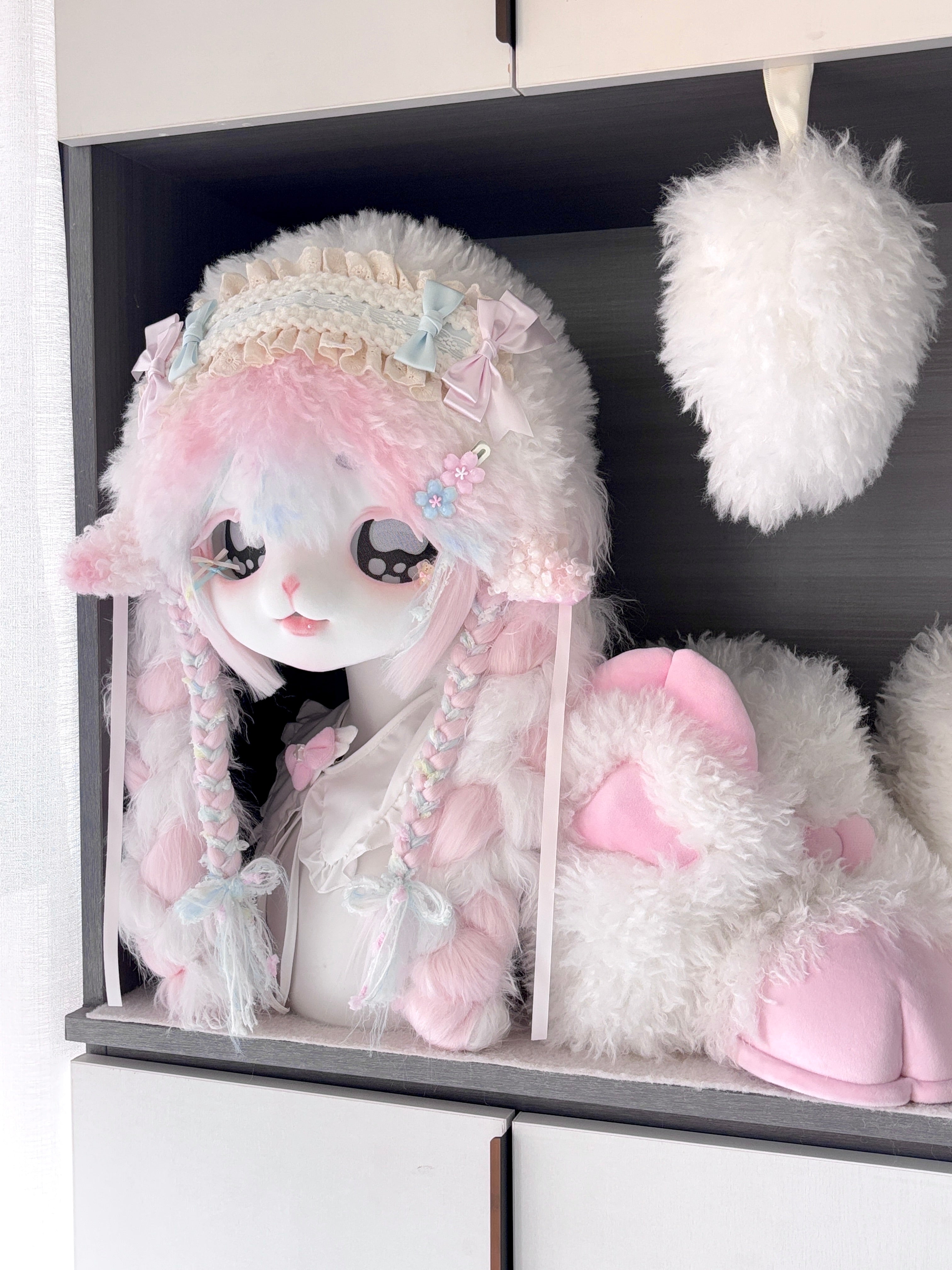 Rainbow Pink Lamb Kig Full-Set Fursuits (Gift Handpaws+Feetpaws+Tail)