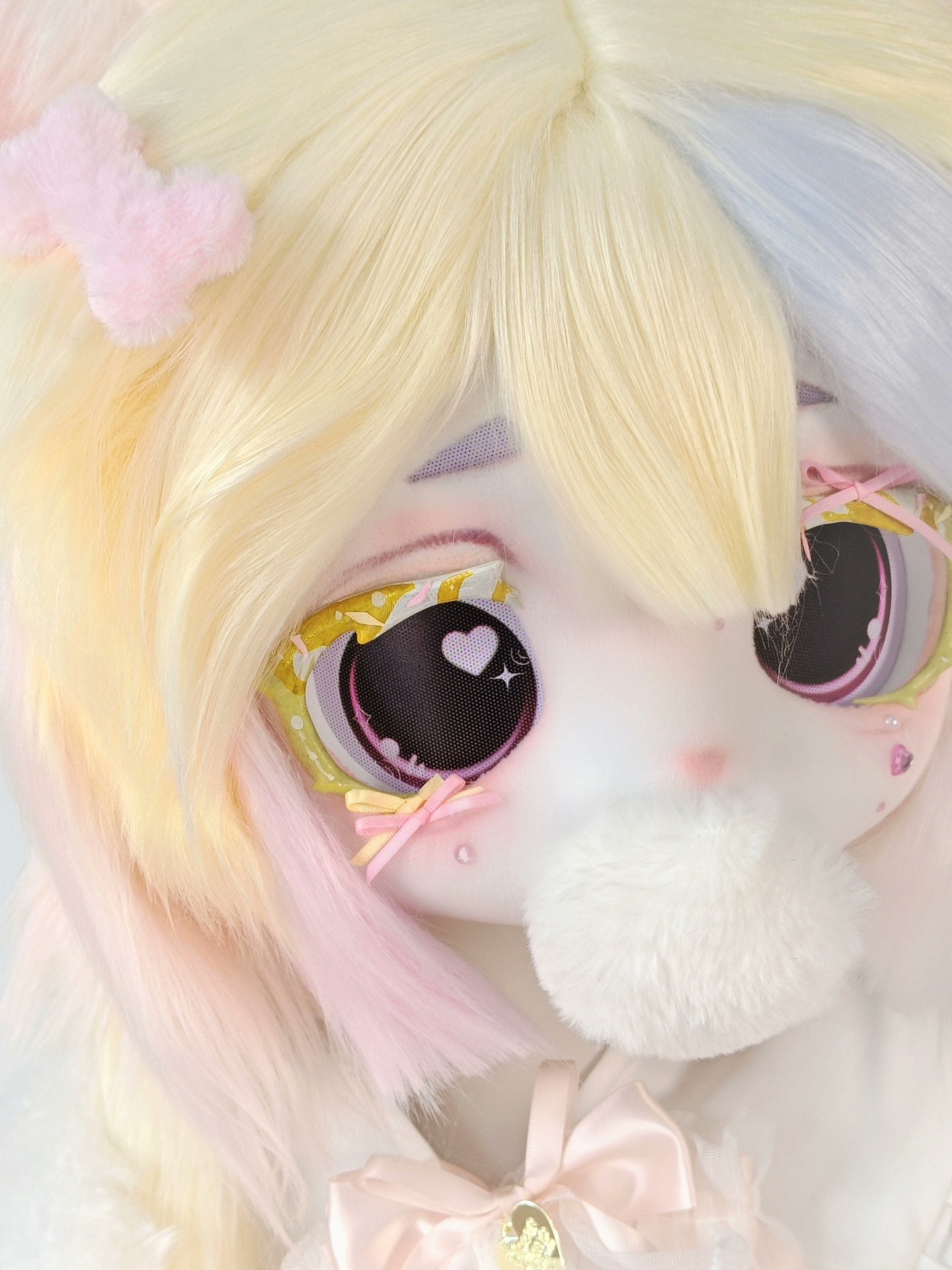 Rainbow Cream Kitten Kig Head Fursuit