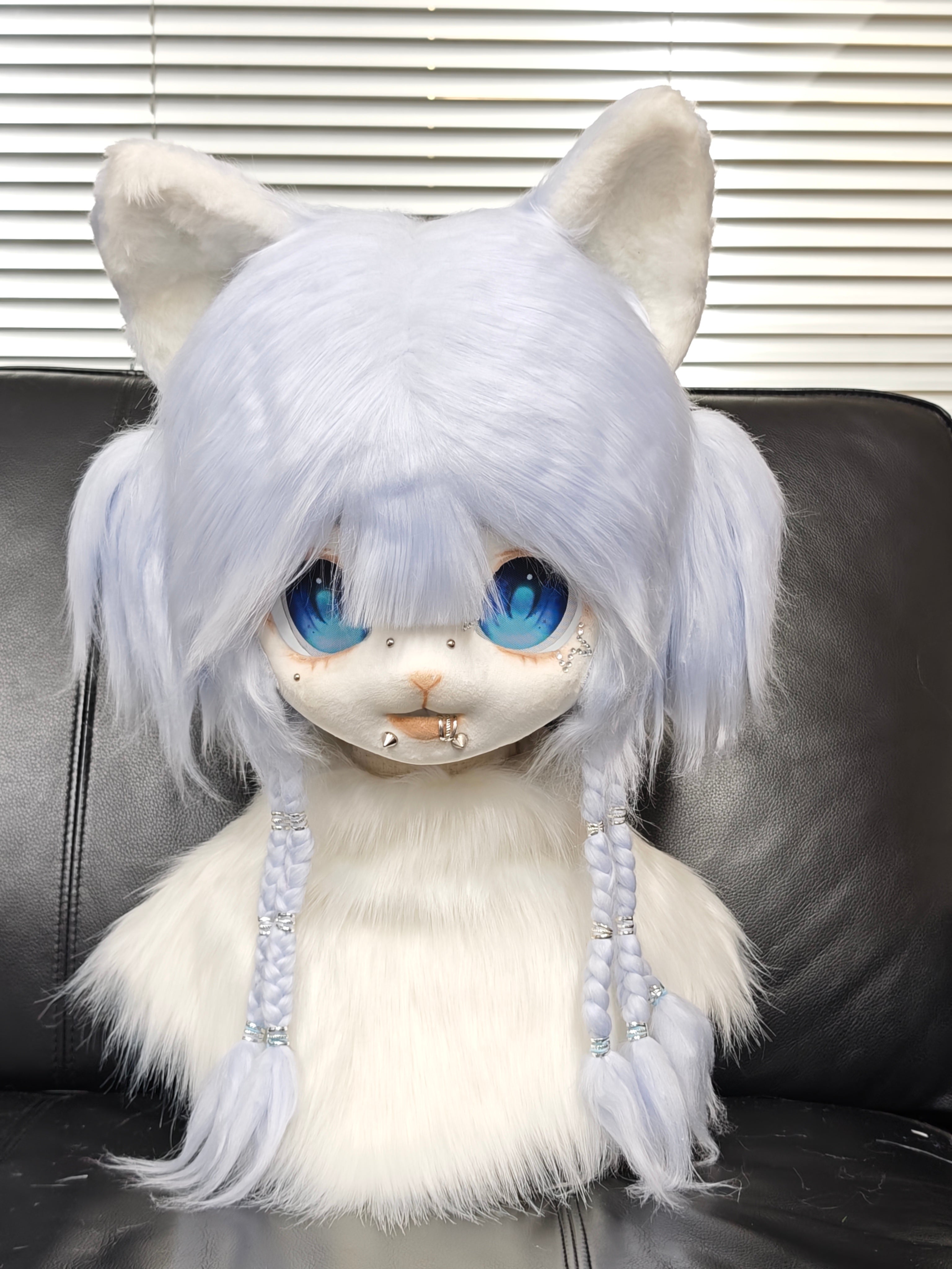 Cool Blue Bunny Kemono Head Fursuit