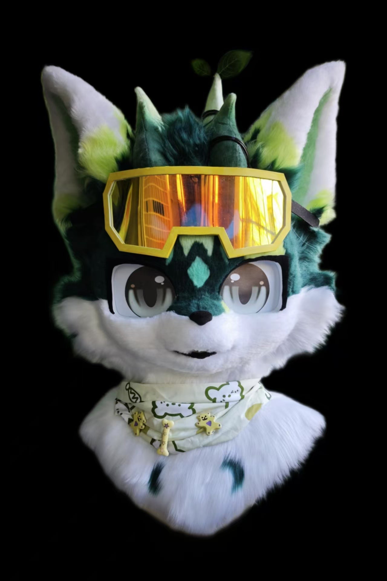 Green Dragon Kemono Head Fursuit (Gift Handpaws)