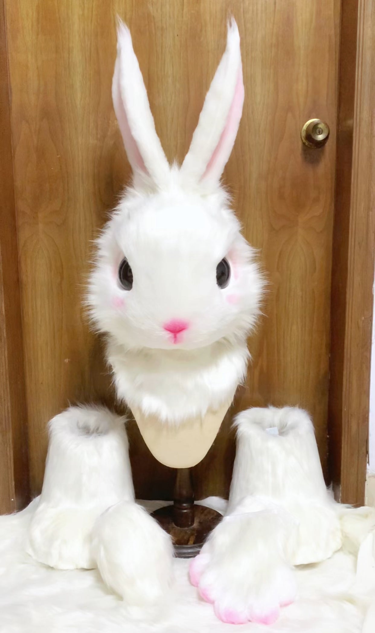 White Bunny Kemono Head Fursuit (Gift Feetpaws+Tail)