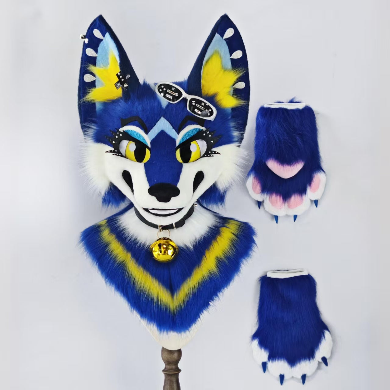Blue Fox Kemono Head Fursuit (Gift Handpaws+Tail)