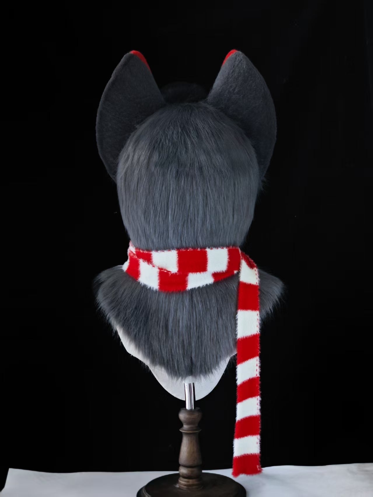 Black Red Wolf Kemono Head Fursuit (Gift Handpaws+Tail)