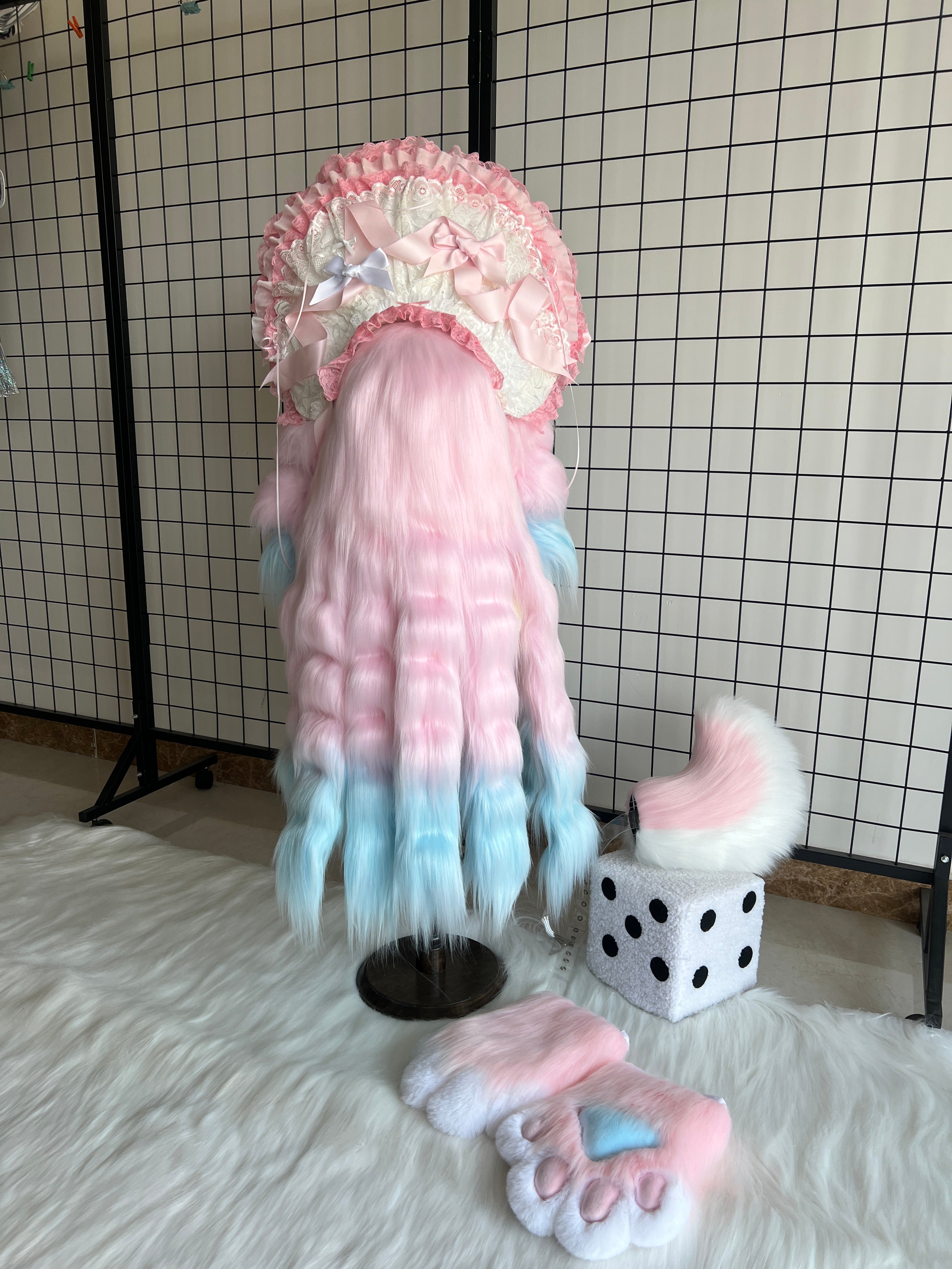 [Bunny] Pink Lolita Bunny Kig Fursuits Stock (Gift Handpaws+Tail)