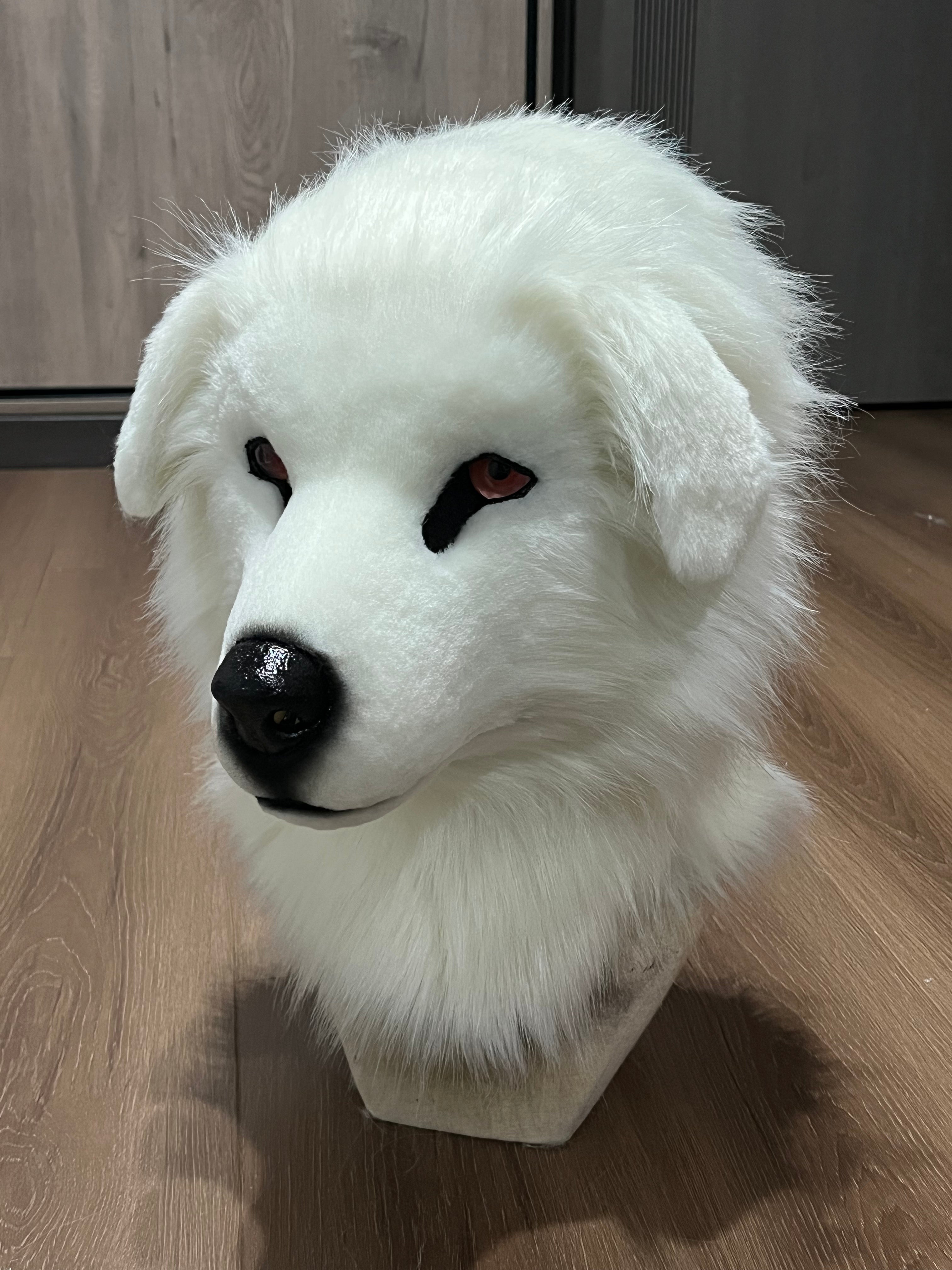 White Smile Puppy Realistic Head Fursuit