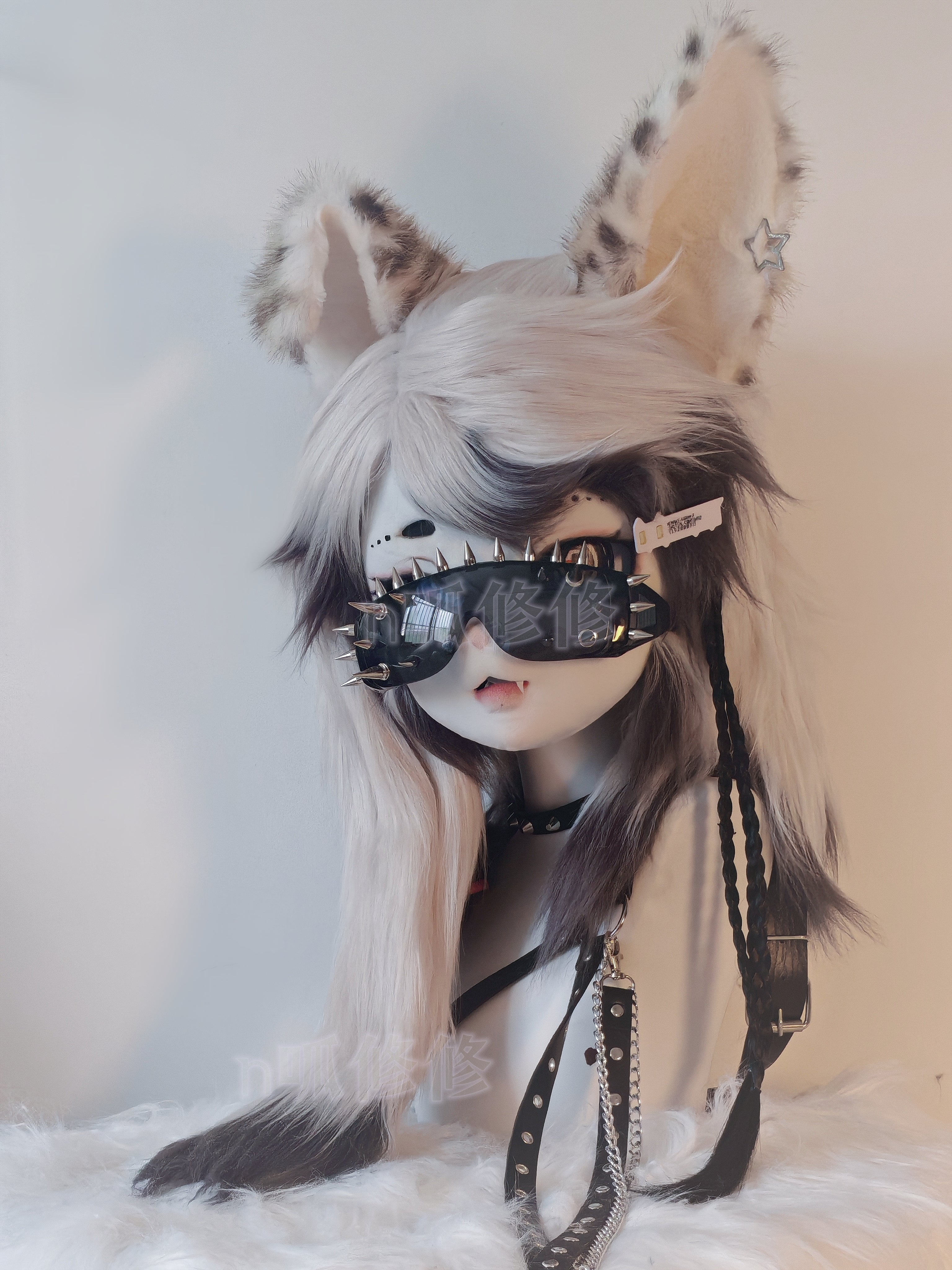 Punk Leopard Kig Head Fursuit