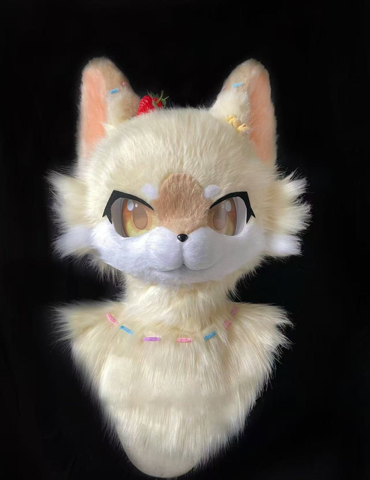 Strawberry Puppy Kemono Head Fursuit