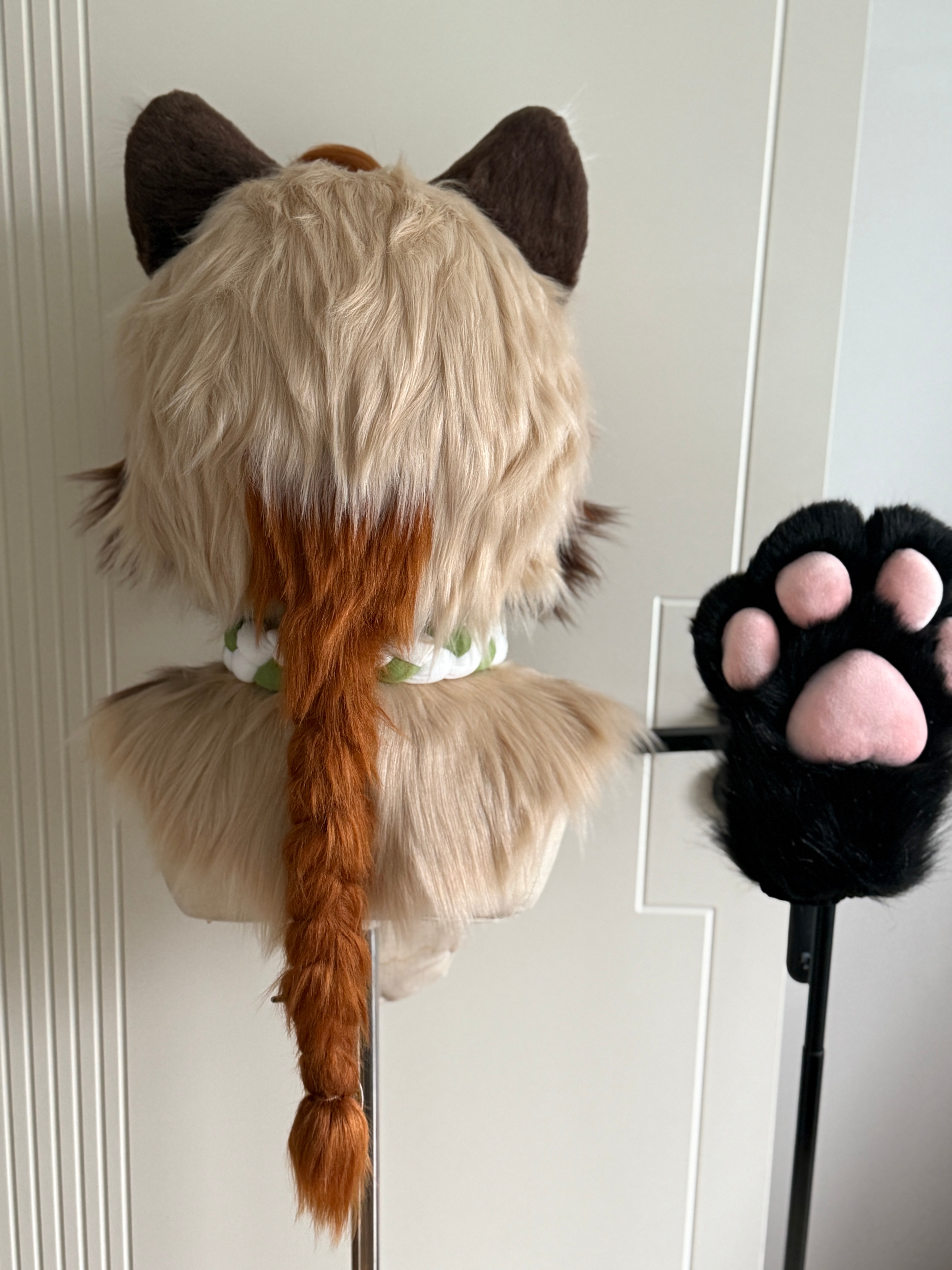 Civet Cat Kig Head Fursuit (Gift Handpaws+Eyelids + Collar)