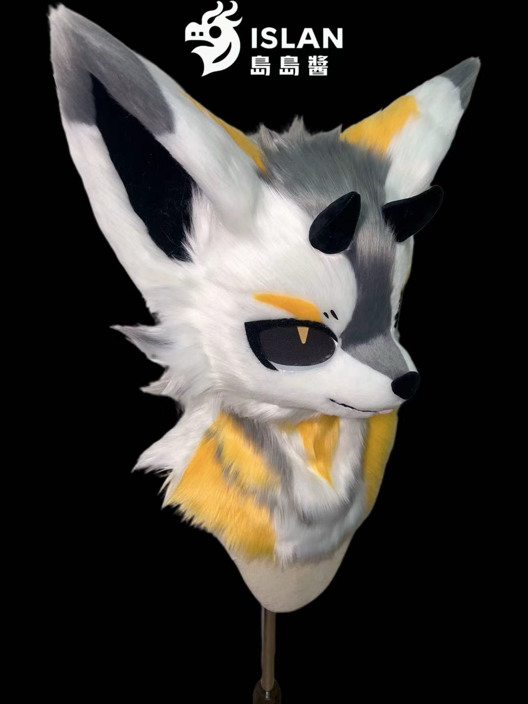Grey White Dragon Kemono Head Fursuit (Gift Handpaws+Tail)