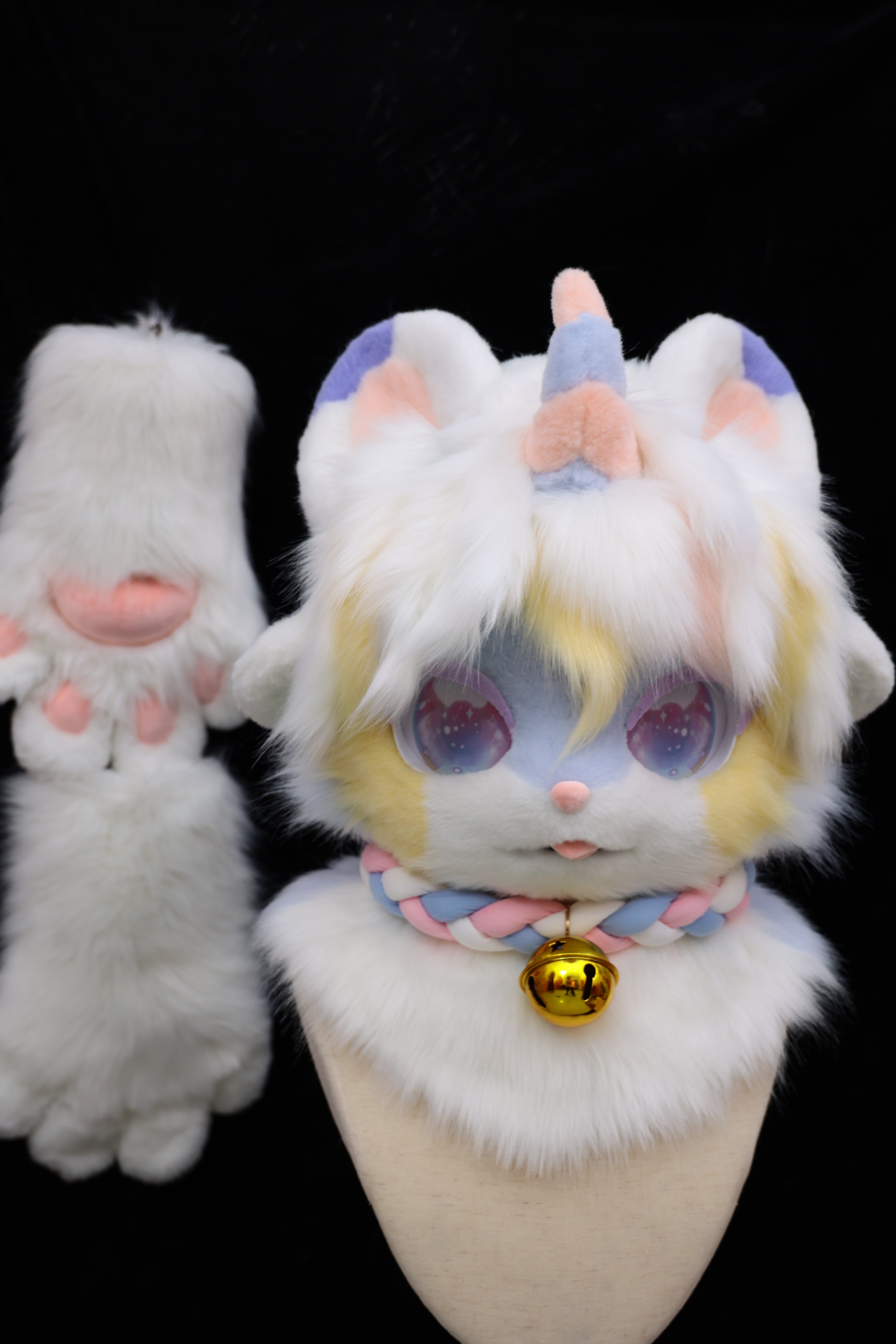 White Pink Unicorn Kemono Head Fursuit