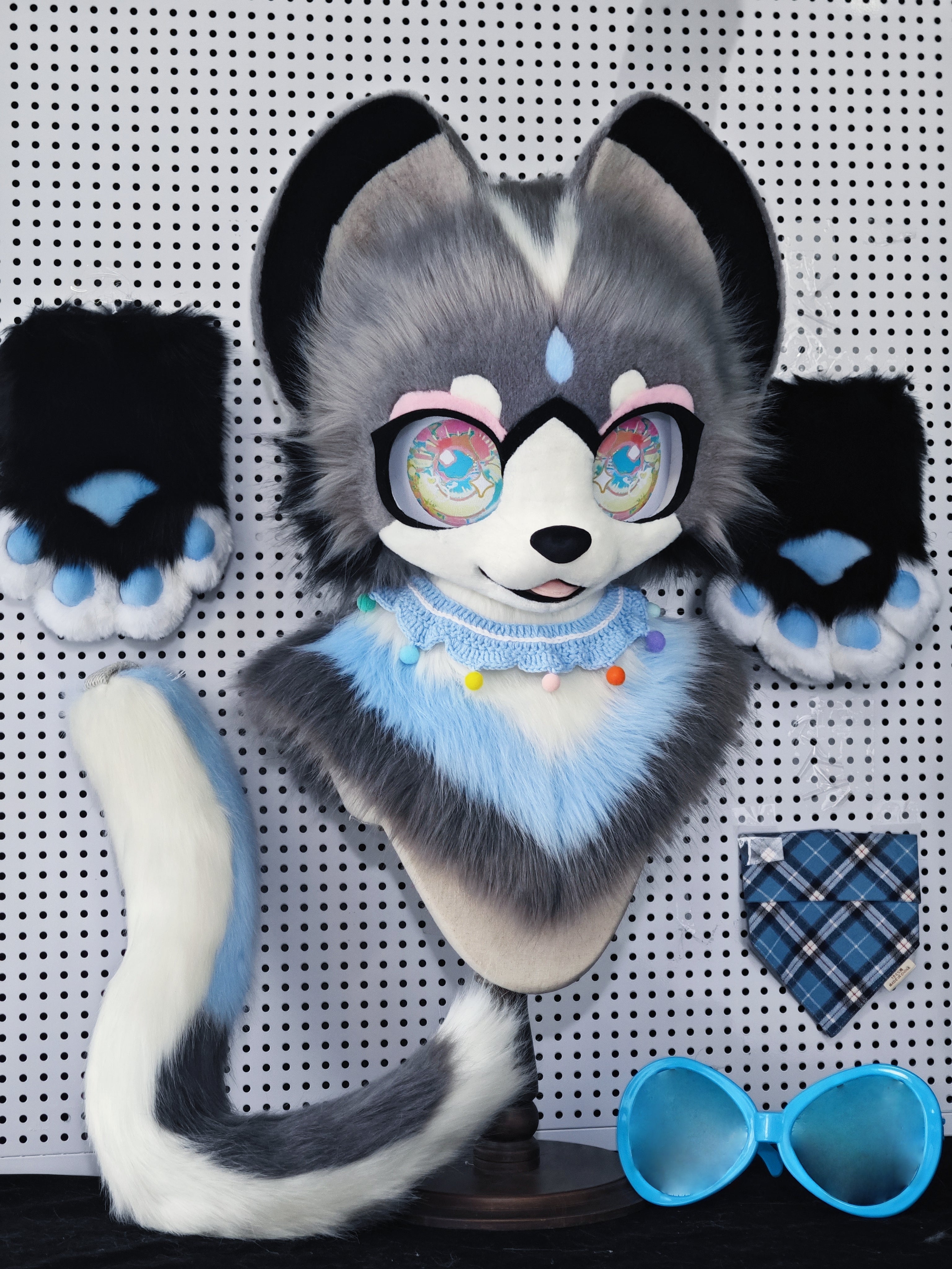 Rainbow Bear Kemono Head Fursuit (Gift Handpaws+Tail)