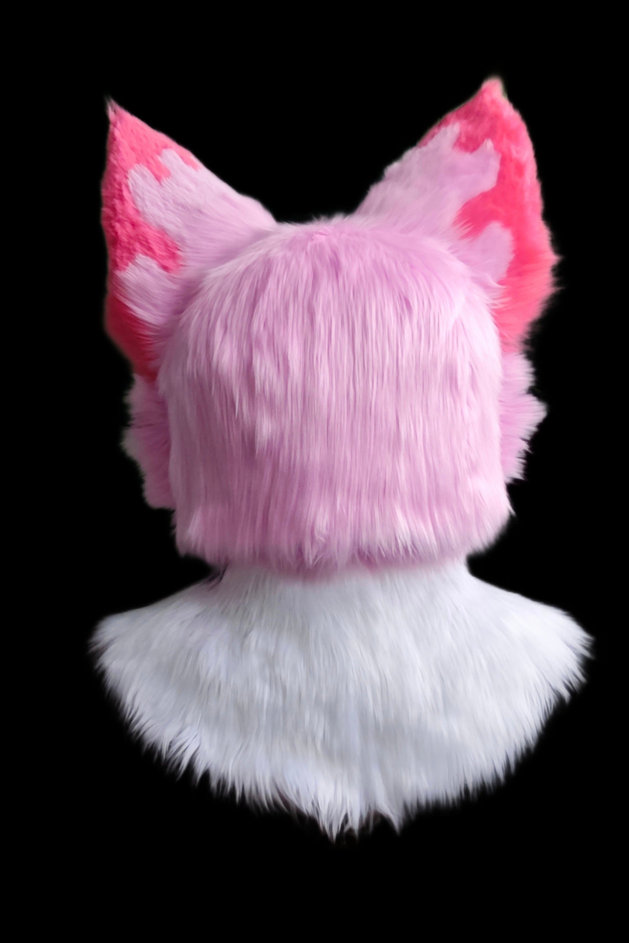 Black White Plaid Kitten Kemono Head Fursuit (Gift Handpaws)