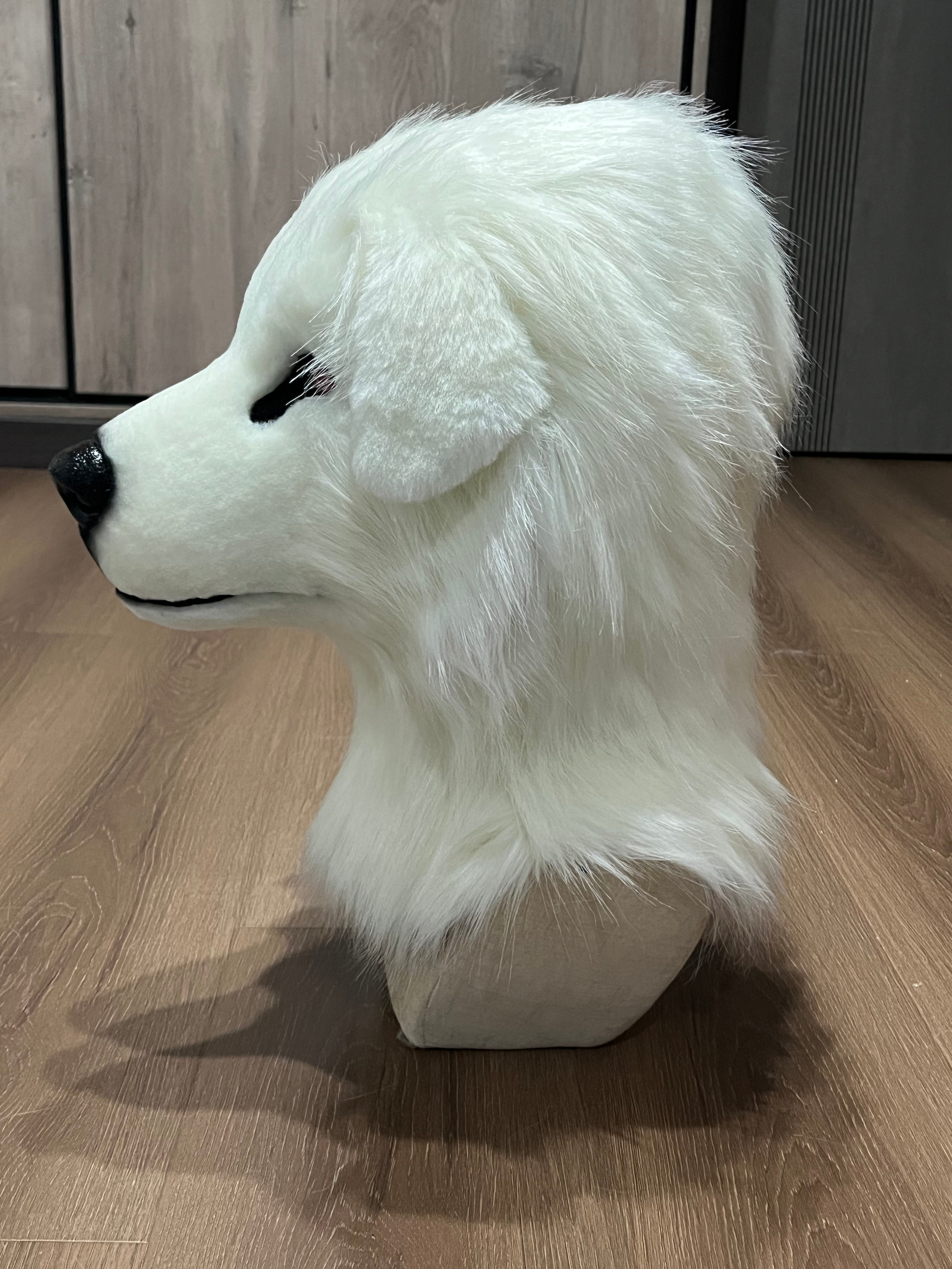 White Smile Puppy Realistic Head Fursuit