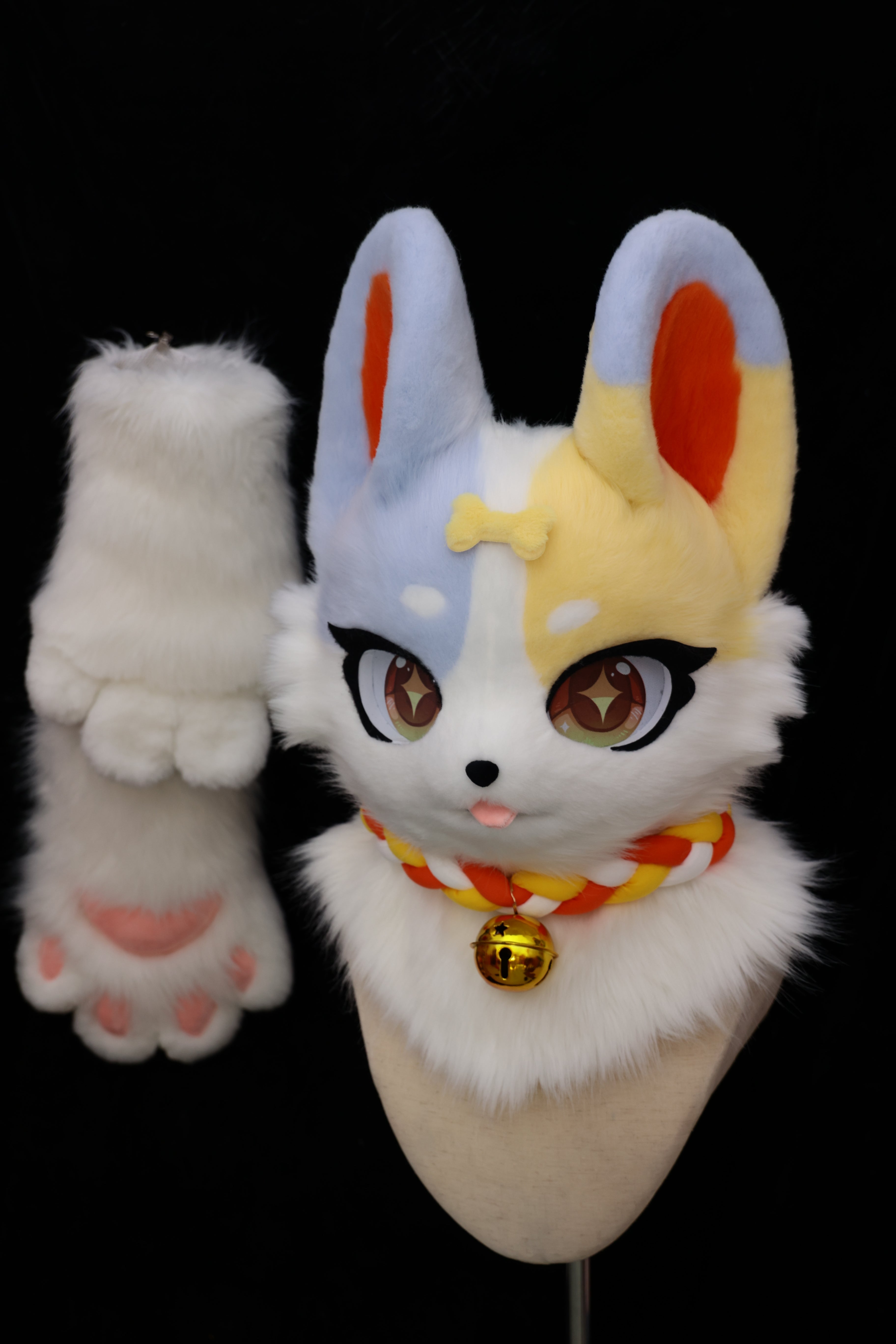 Tongue Out Puppy Kemono Head Fursuit (Gift Handpaws)