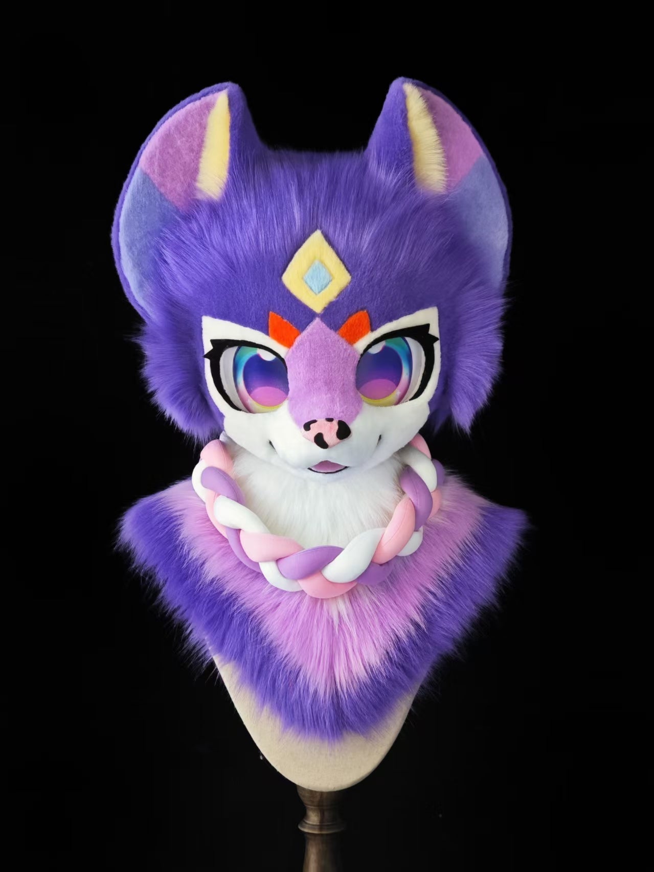 Purple Kitten Kemono Head Fursuit (Gift Handpaws+Tail)