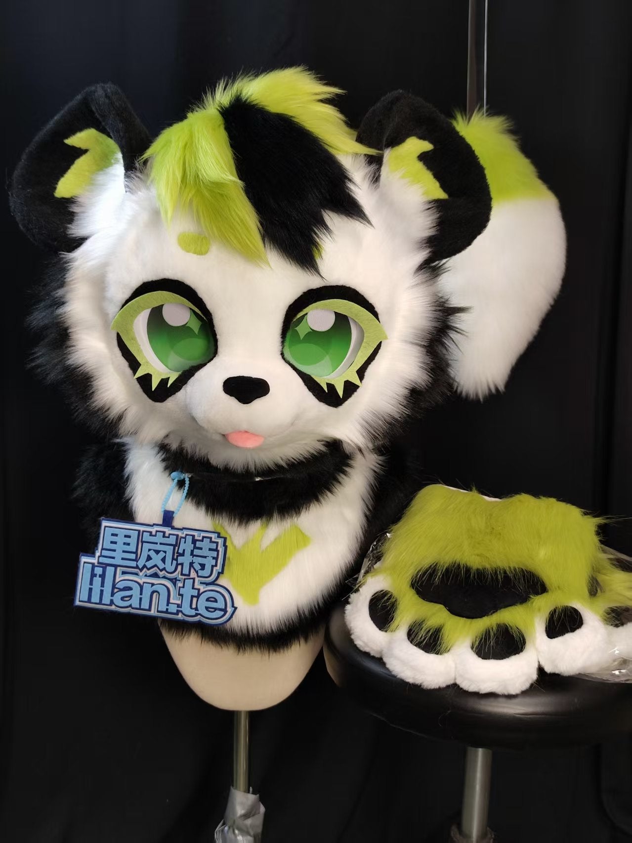 Bamboo Panda Kemono Head Fursuit (Gift Handpaws+Tail)