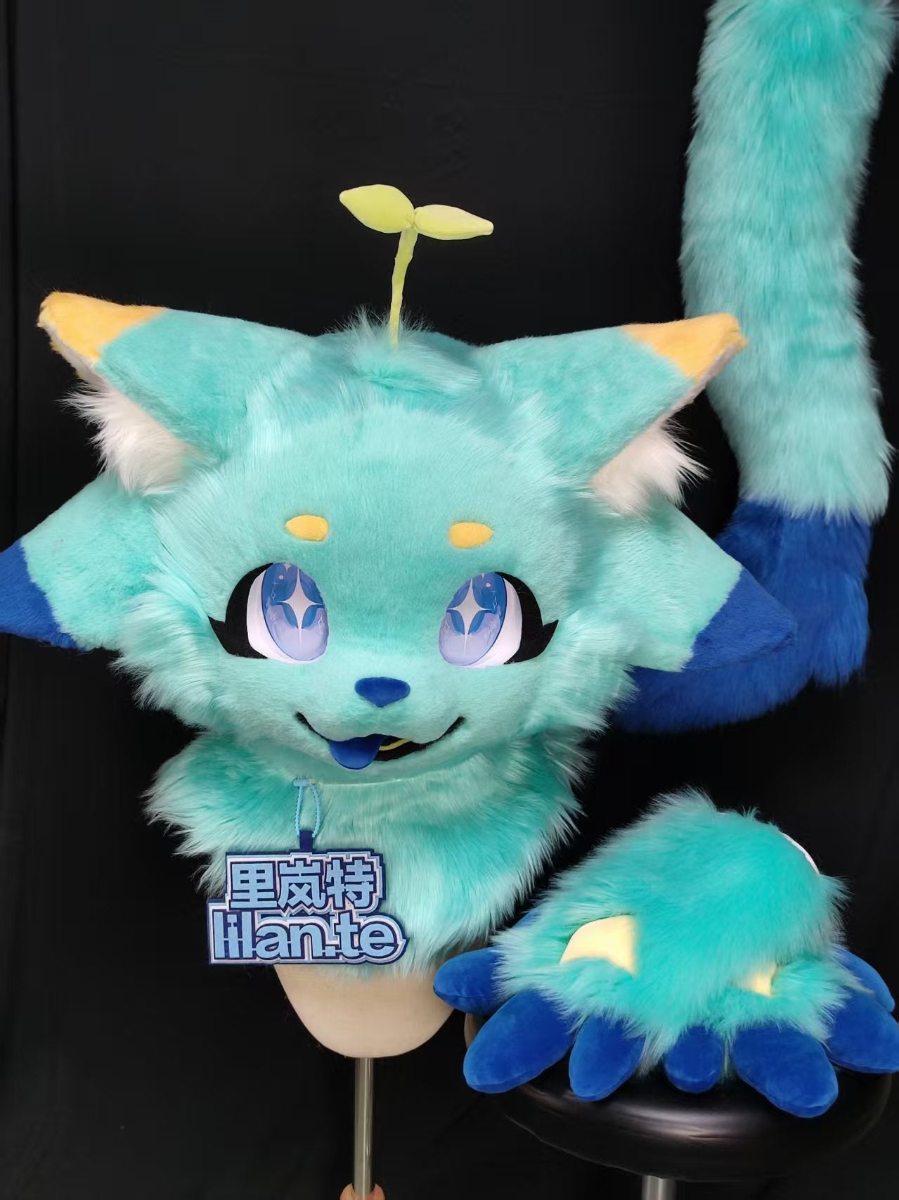 Four Ears Dragon Kemono Head Fursuit (Gift Handpaws+Tail)
