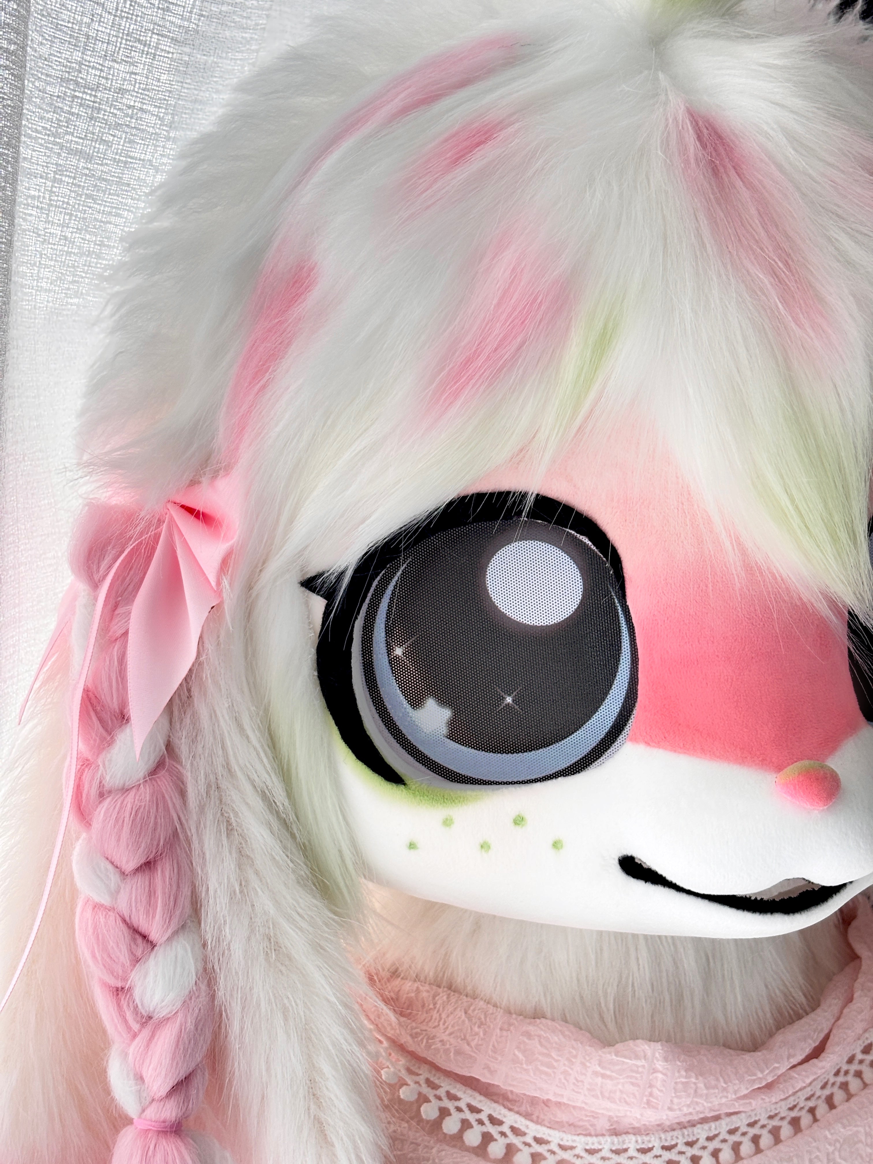 Pink Bunny Kig Full-Set Fursuits (Gift Handpaws+Feetpaws+Tail)