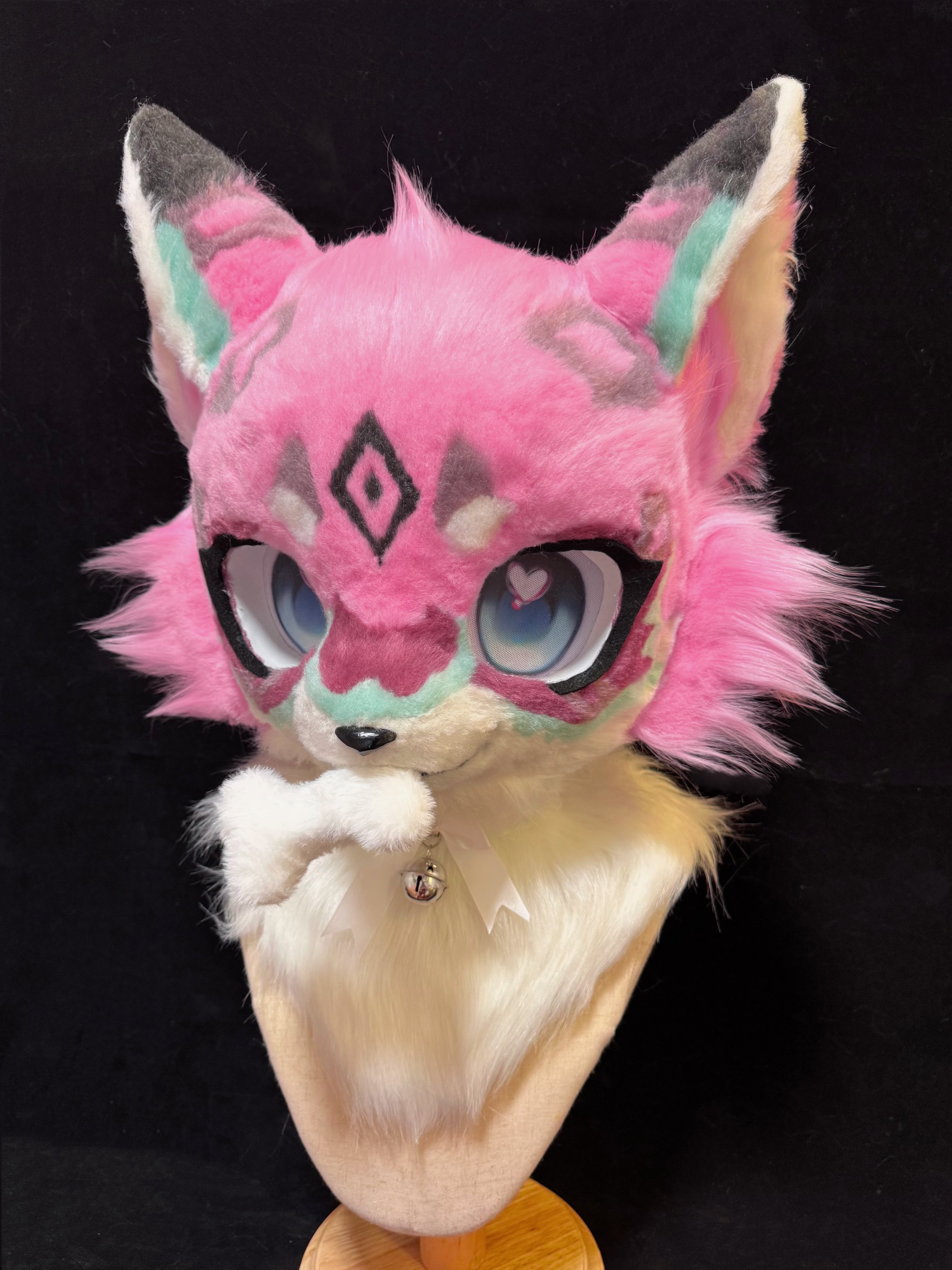 Pink Symbols Kemono Head Fursuit