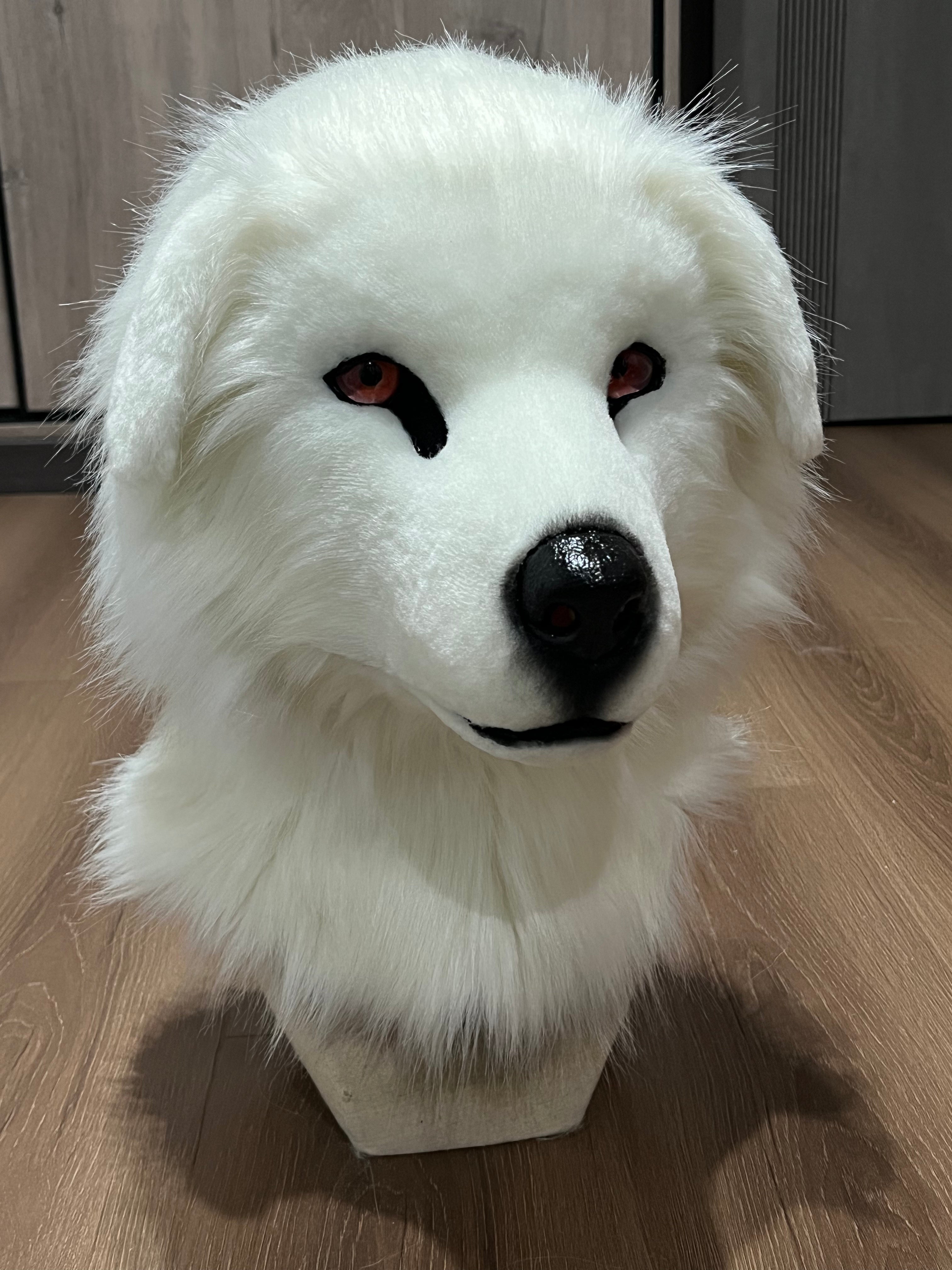 White Smile Puppy Realistic Head Fursuit