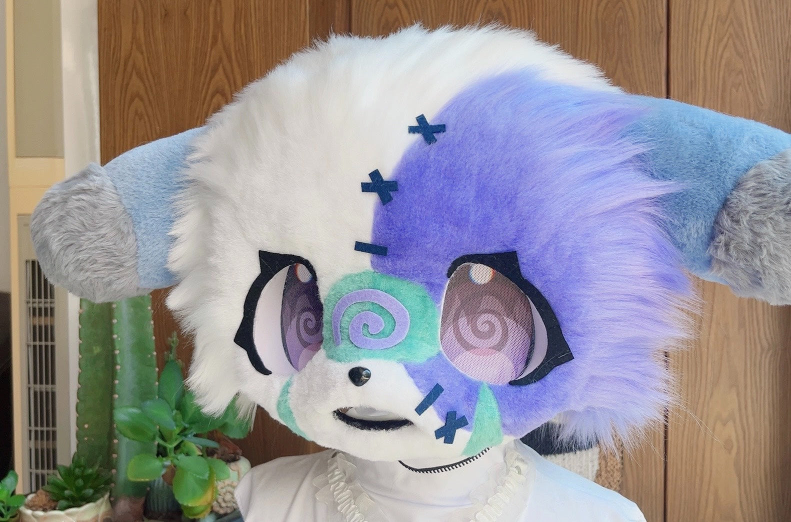 Purple Scar Puppy Kemono Head Fursuit