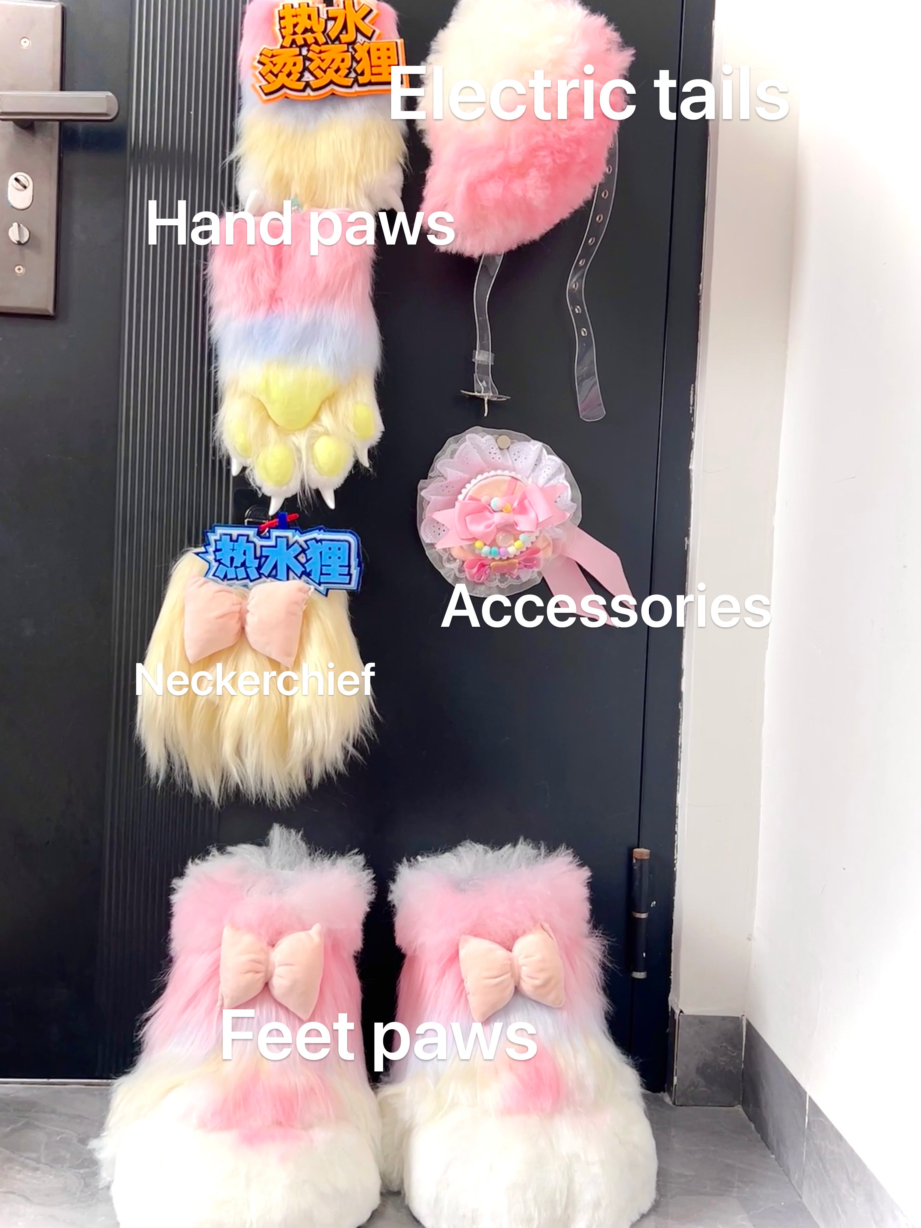 Cream Bunny Kig Full Set Fursuits (Gift Handpaws+Feetpaws+Tail)