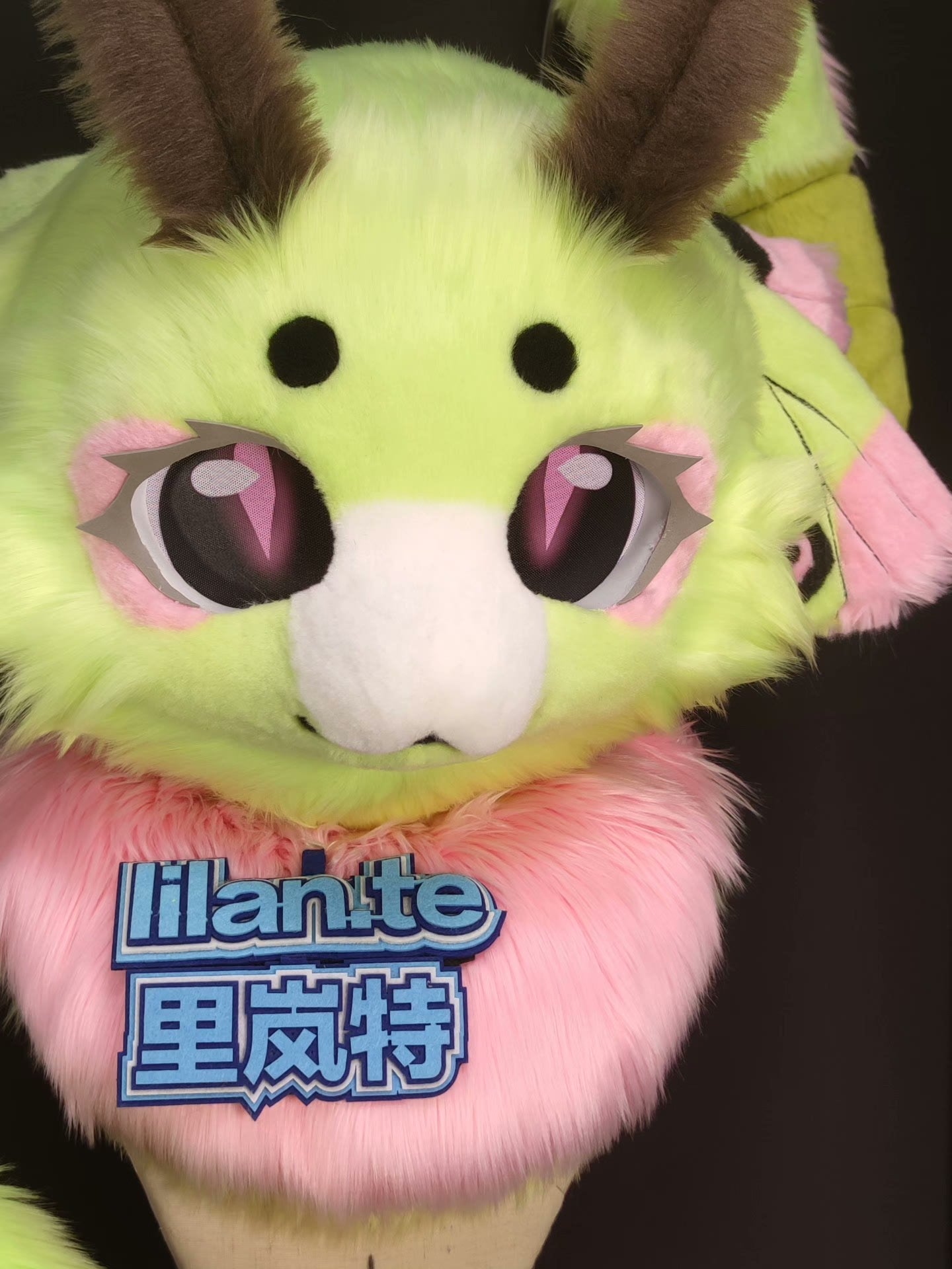 [Moth] Pink Green Moth Kemono Fursuits Stock (Gift Handpaws+Tail)