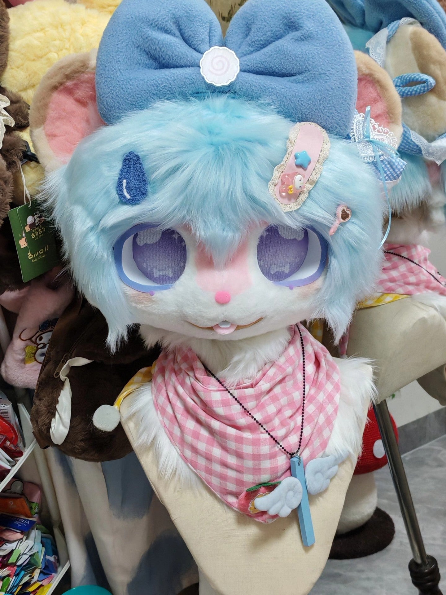 Blue Mouse Kemono Head Fursuit