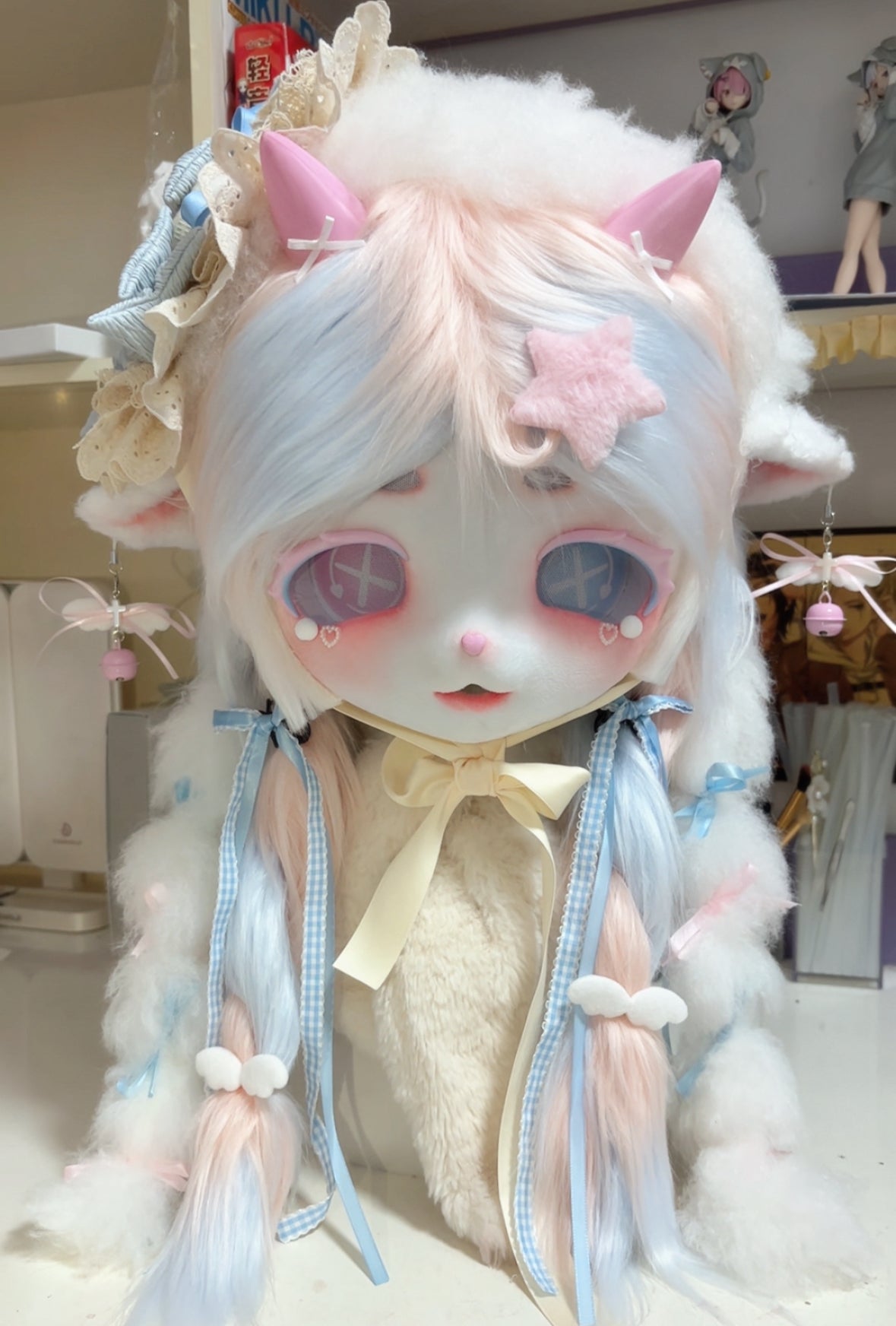 Rainbow Lamb Kig Head Fursuit